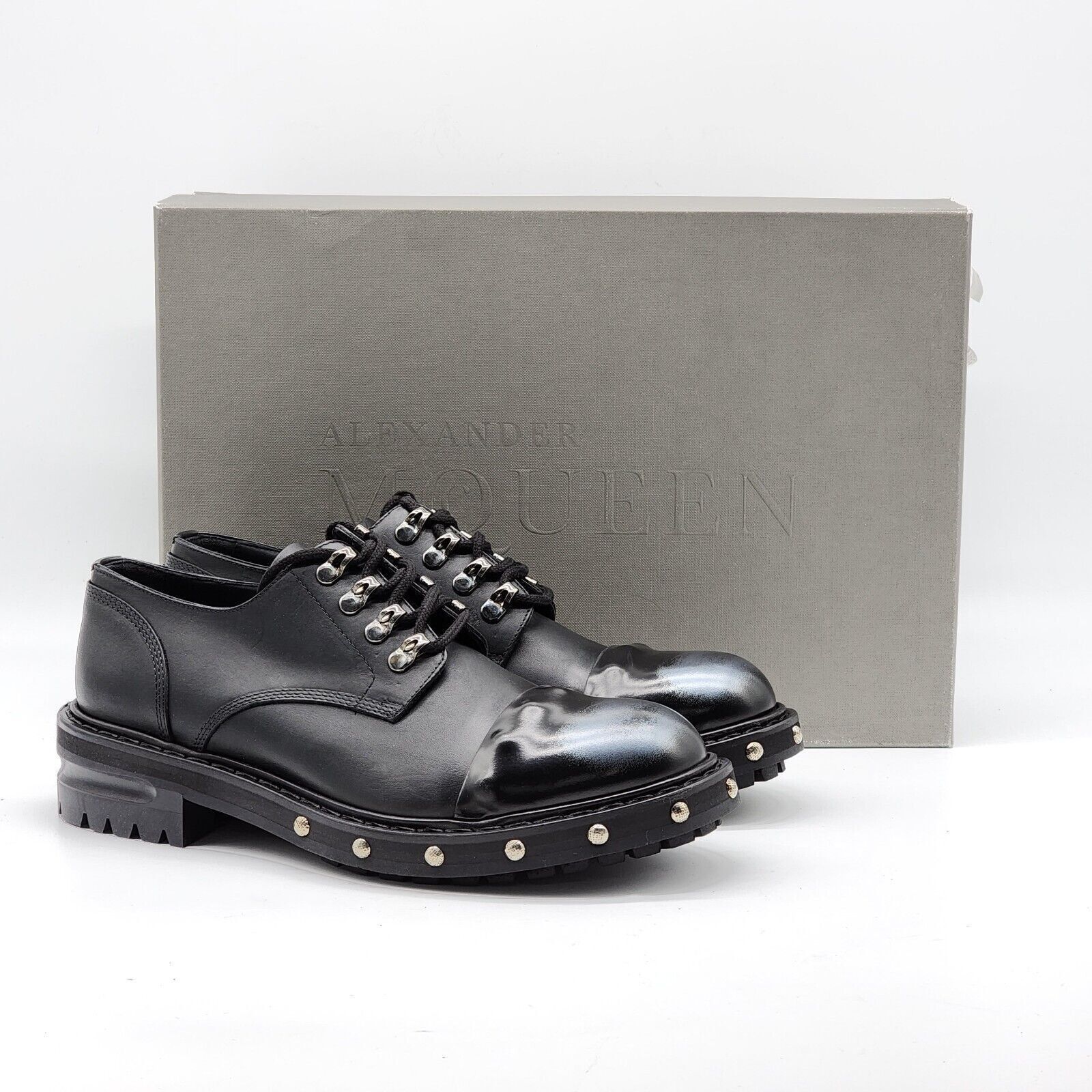 Alexander McQueen Hobnail Derby Shoes - Leather - Black 40 (7 US) $2200 Size US 7 / EU 40 - 2 Thumbnail