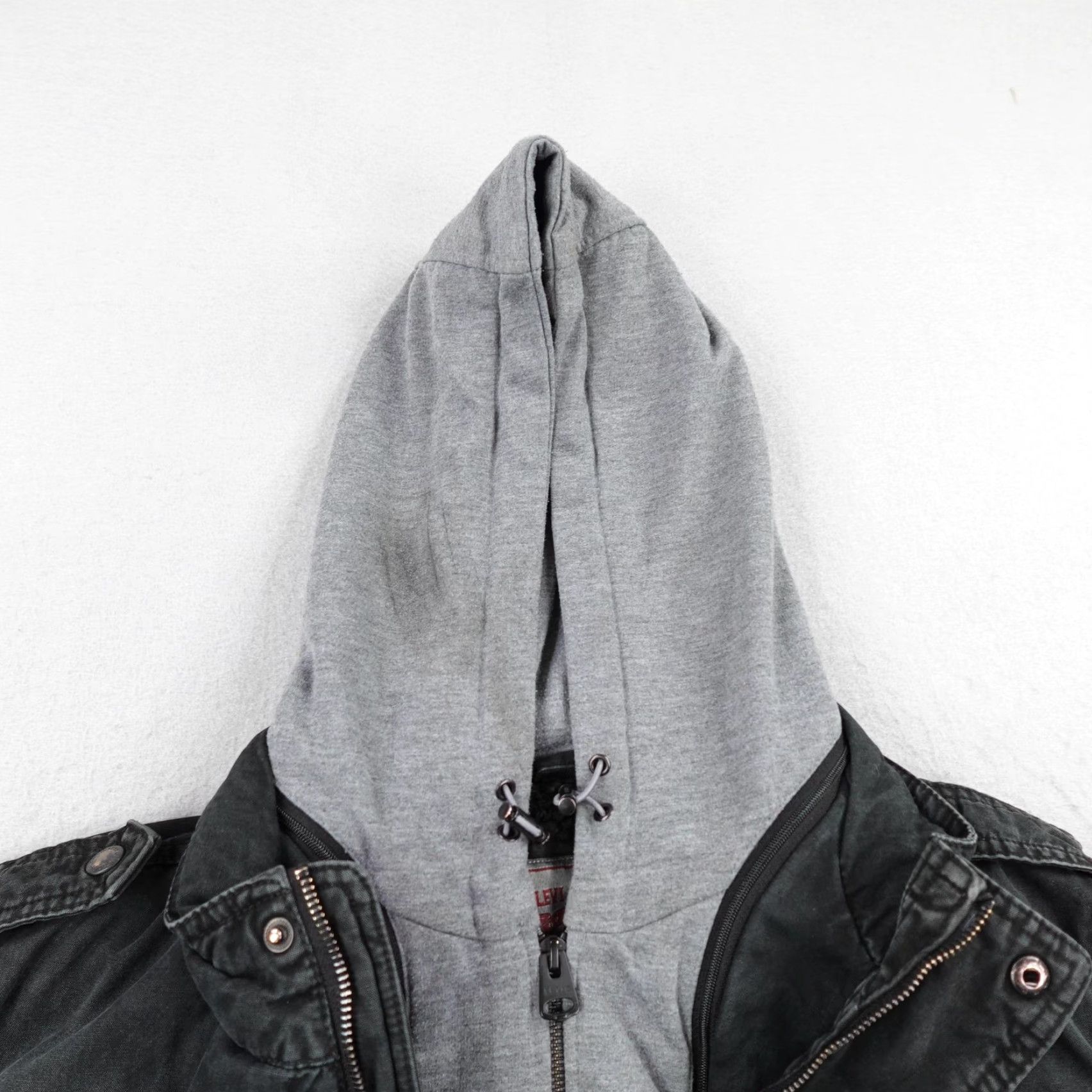 Levi's Levi's Jacket Mens M Gray Hooded Sherpa Lined Canvas Bomber Work Coat Size US M / EU 48-50 / 2 - 2 Thumbnail
