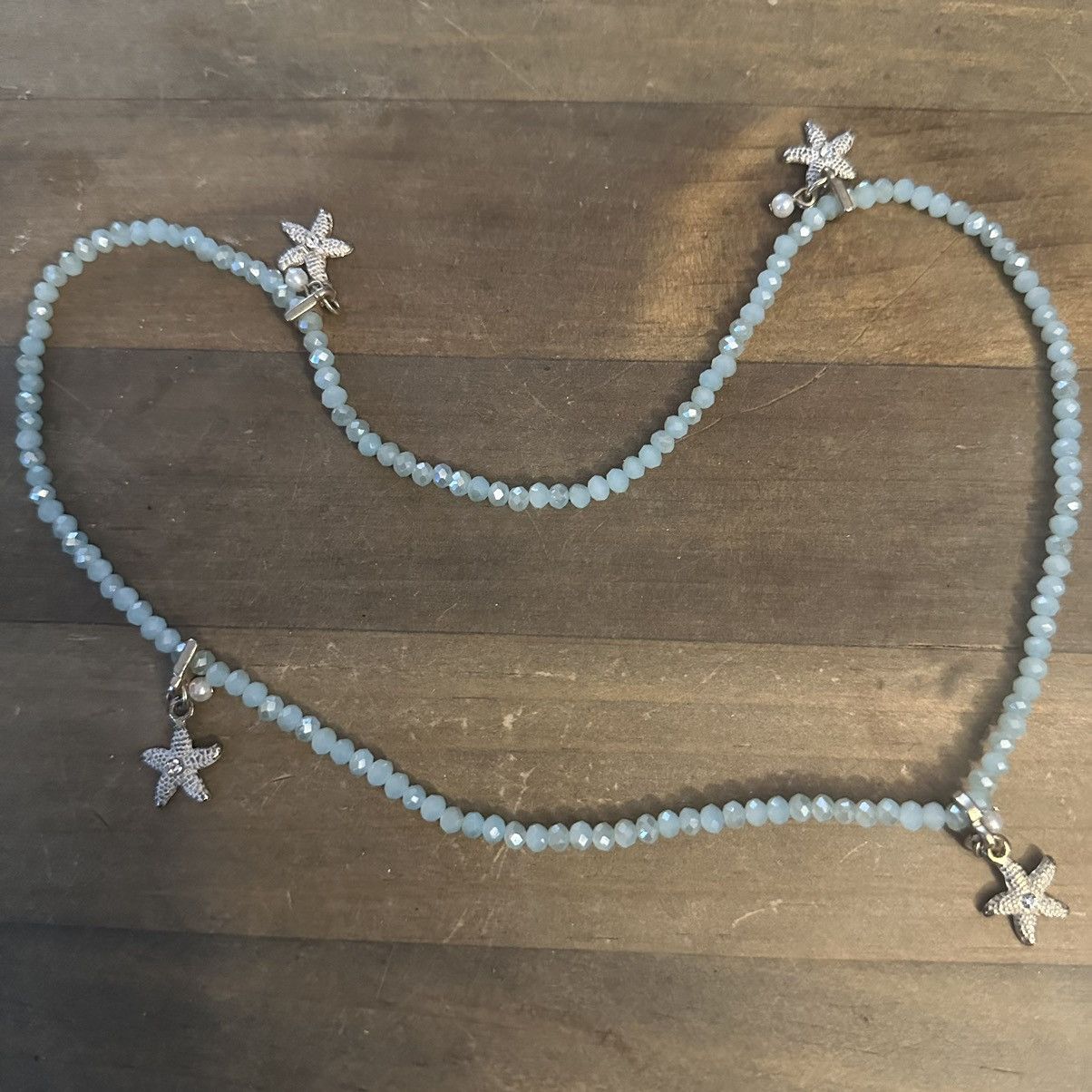 Other Icy blue glass bead wrapped stretch starfish charms bracelet Size ONE SIZE - 6 Thumbnail
