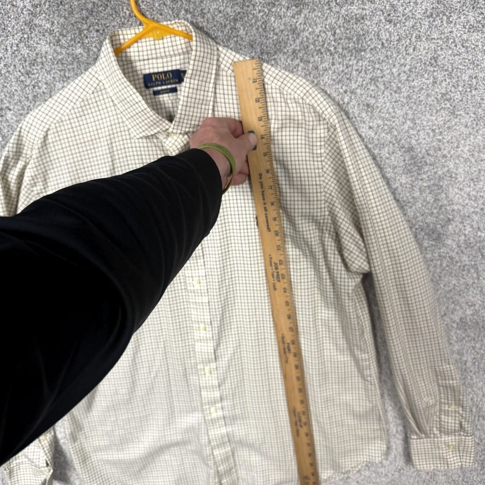 Polo Ralph Lauren Polo Ralph Lauren Button Up Shirt Mens XL Cream Check Slim Fit Office Casual Size US XL / EU 56 / 4 - 2 Thumbnail
