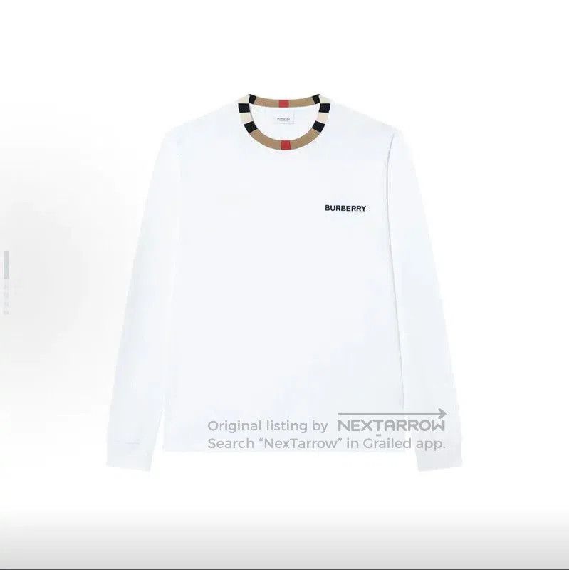Burberry Logo Check Long Sleeve Sweatshirt.