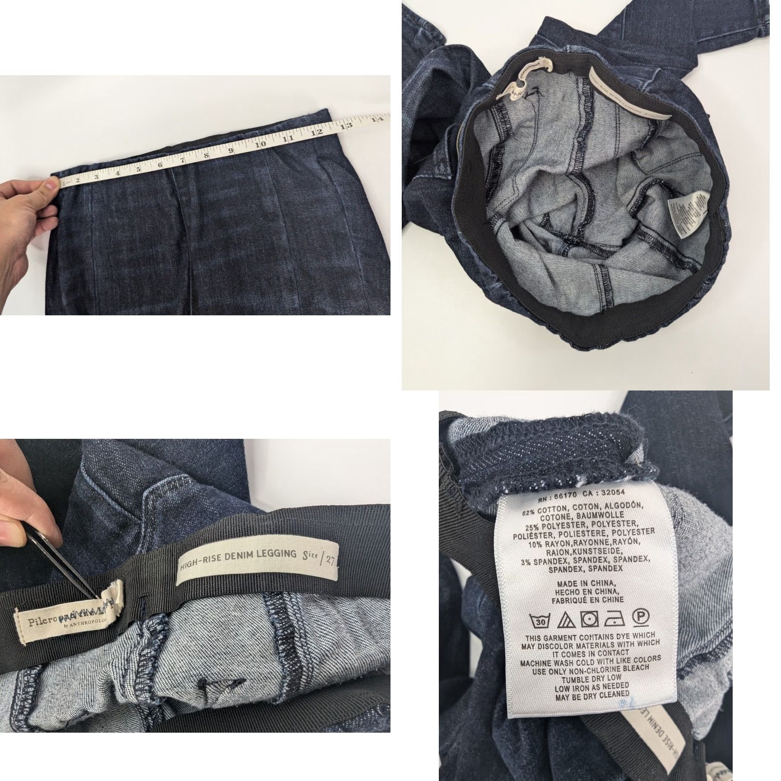 Vintage Pilcro Denim Legging Dark Wash Sz 27 High Rise Jeans Women Jegging Slim Cotton Blend Denim Blue 27 Size 27" / US 4 / IT 40 - 8 Thumbnail
