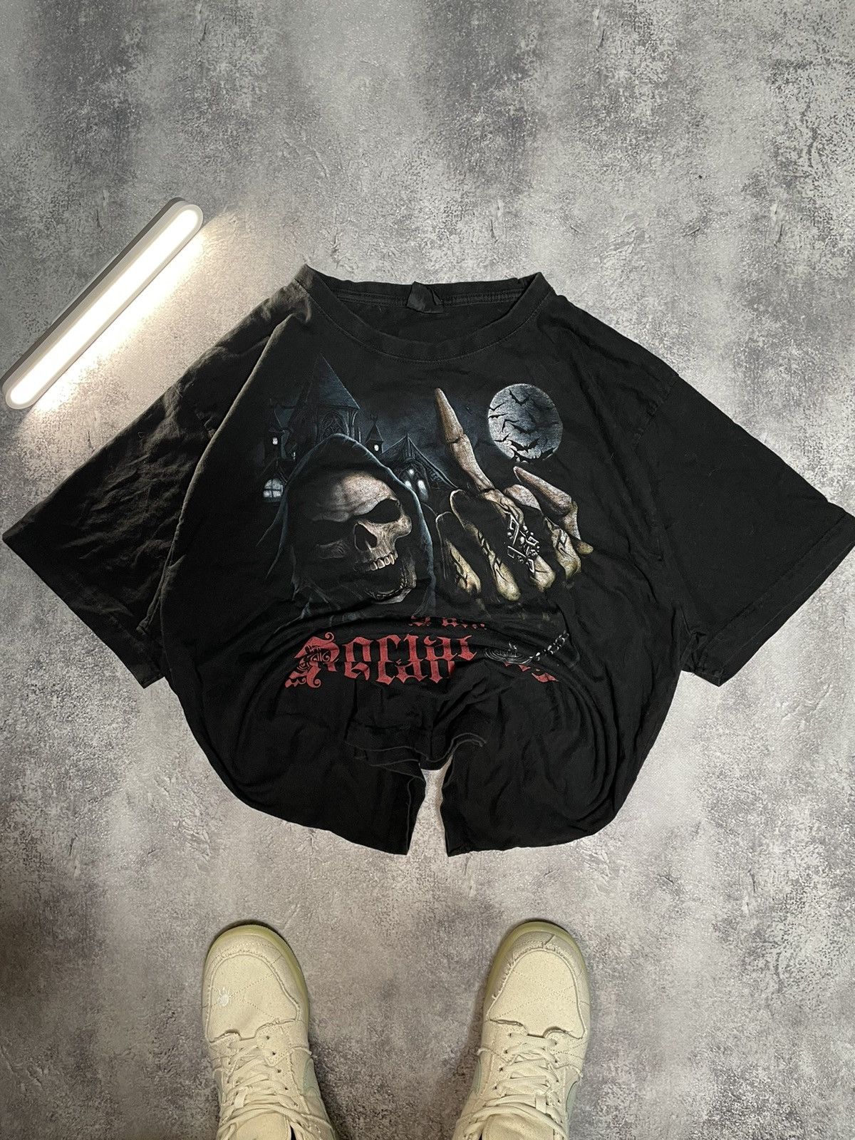 Vintage Vintage Spiral Wild T Shirt Tee Skull Big Logo Baggy 90s Size US XXL / EU 58 / 5 - 1 Thumbnail