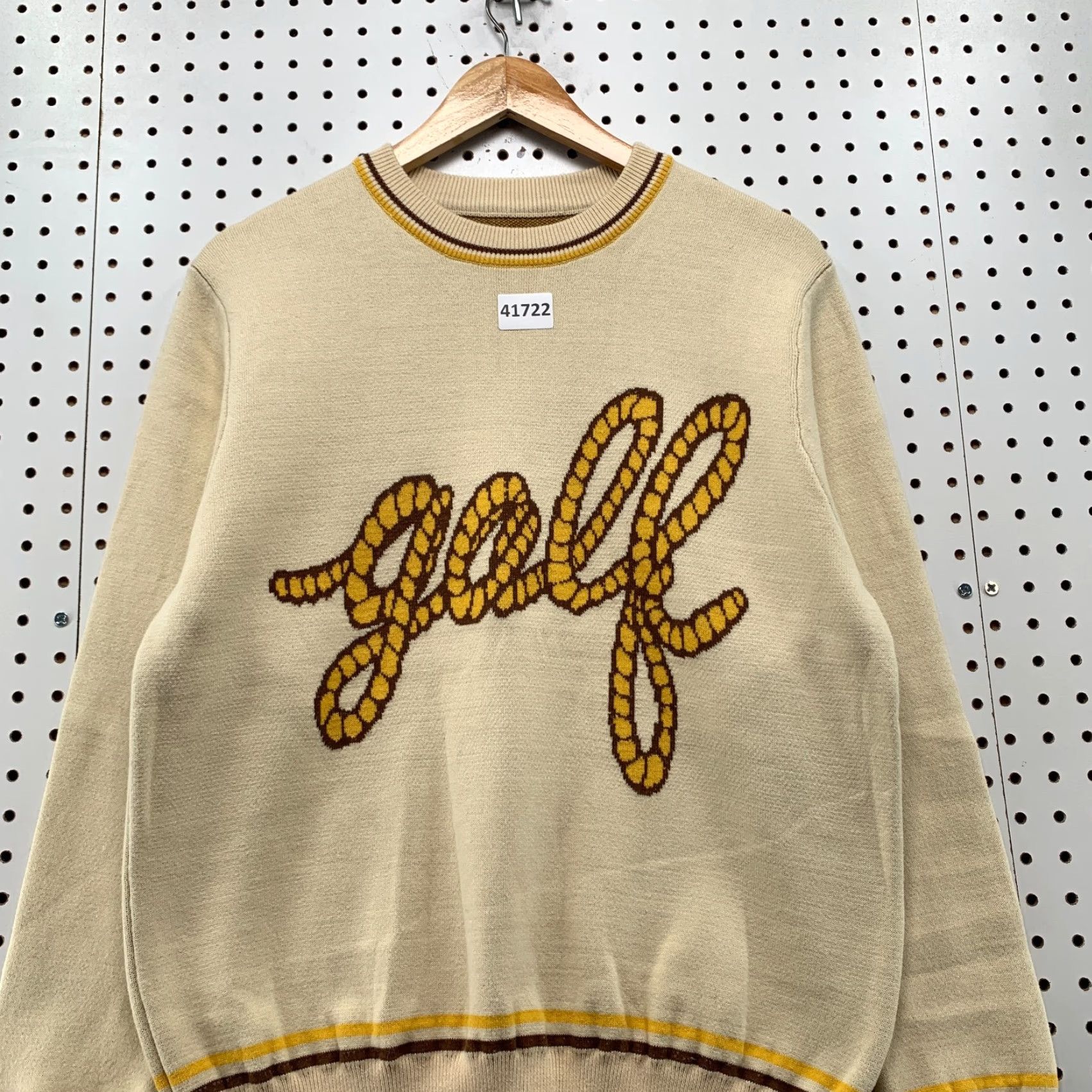 Golf Wang VINTAGE Golf Wang Tyler Creator Knit Sweater Mens Small Beige Crew Neck Winter Casual Pullover 20.5x25.5 Size US S / EU 44-46 / 1 - 4 Thumbnail