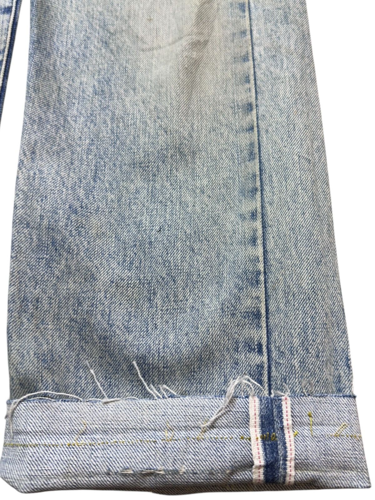 Levi's Vintage Clothing Vintage Levi’s 502 Selvedge Big E Faded Ripped Denim Size US 27 - 5 Thumbnail