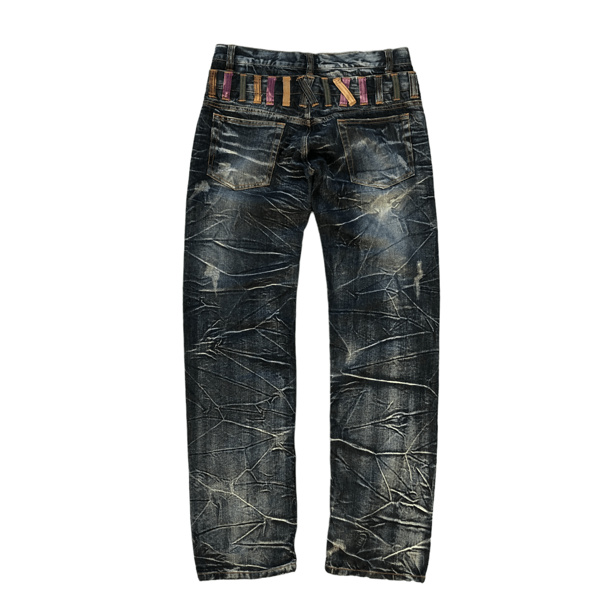 Japanese Brand NYLOUS LIMITED EDITION DOUBLE WAIST DENIM PANTS #5977-216 Size US 32 / EU 48 - 15 Thumbnail
