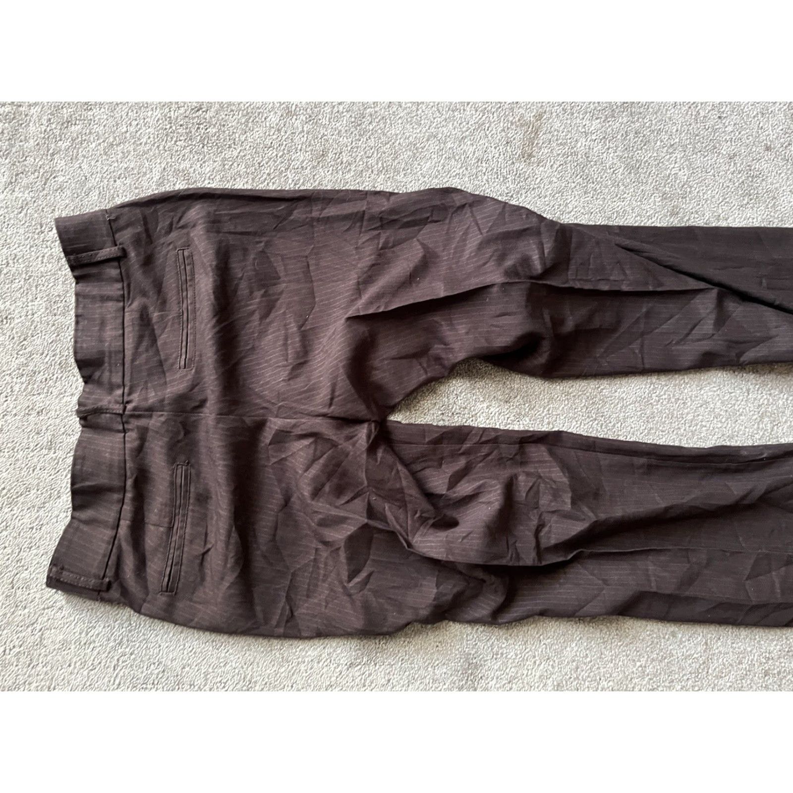 Dockers DOCKERS Pants 4M Brown Pinstripe Khaki Goodness Straight Elastic Waist Womens Size 27" / US 4 / IT 40 - 4 Thumbnail