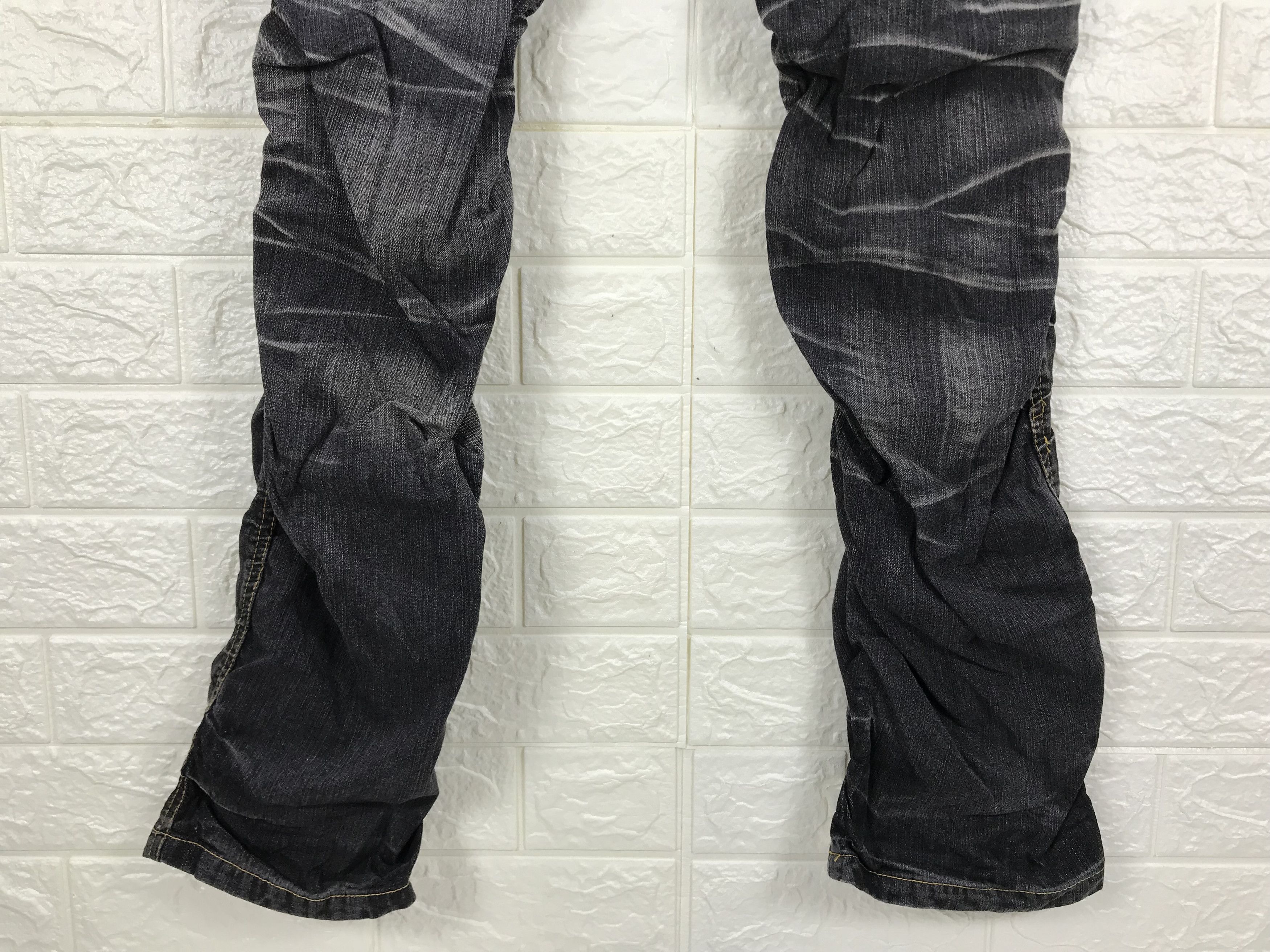 Japanese Brand Japanese Halham Punk Style Faded Black Wrinkle Leg Jeans Size US 32 / EU 48 - 8 Thumbnail