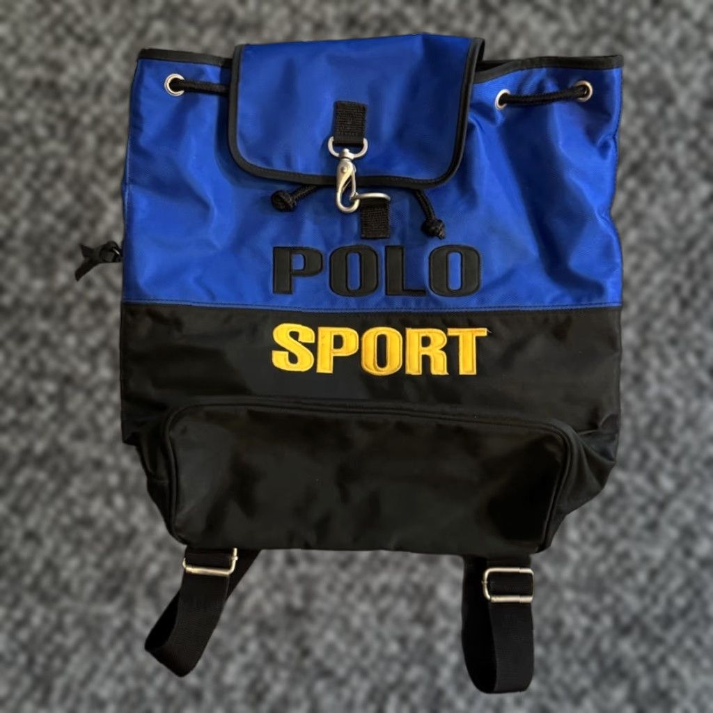 VINTAGE Polo Ralph Lauren Polo Sport Backpack 90s Limited Edition Unisex Adults Medium Multicolor Nylon City Hip Hop Sports Bag