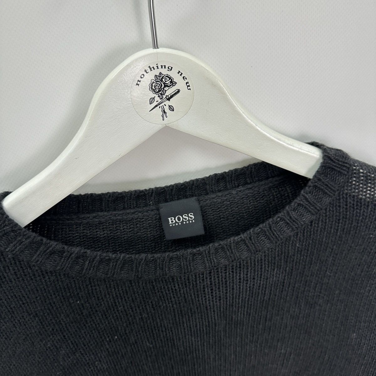Hugo Boss Vintage 90s Washed Boss Hugo Boss knitted sweatshirt y2k og Size US M / EU 48-50 / 2 - 5 Thumbnail