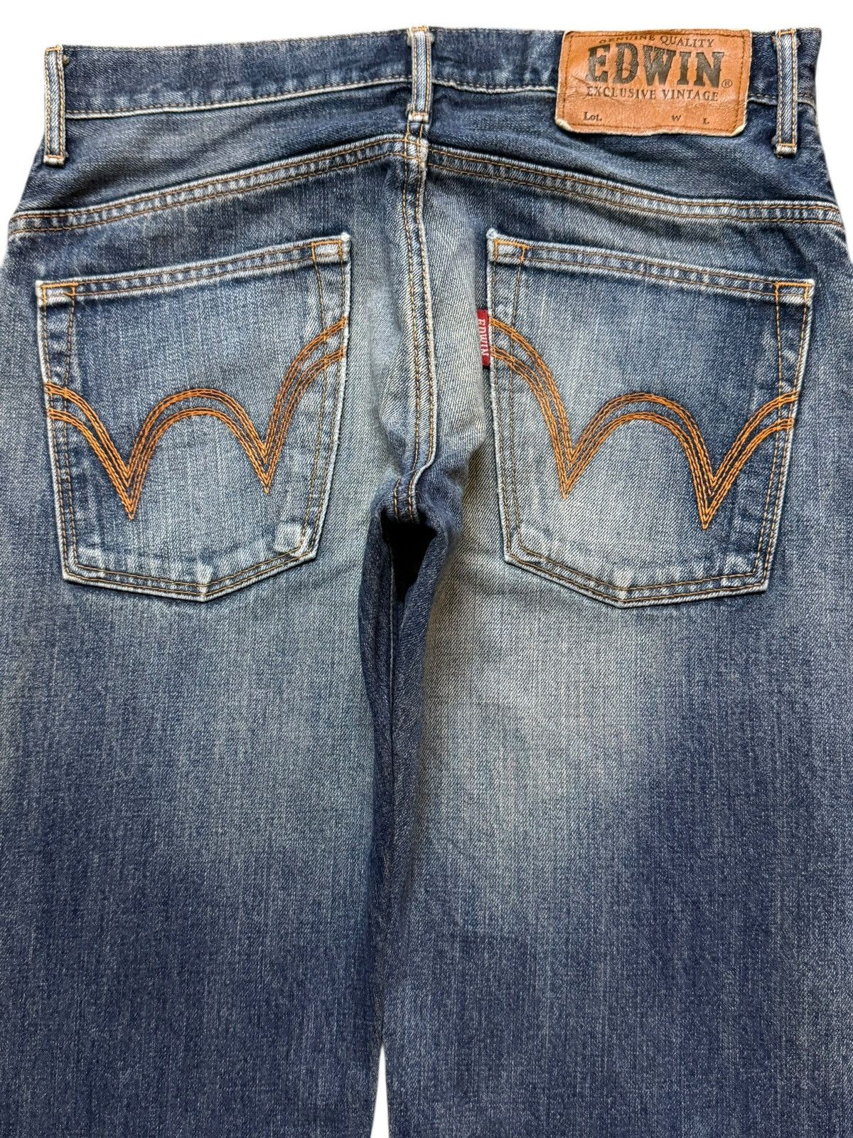 Edwin Vintage 90s Edwin XV Blue Faded Wash Whiskers Distressed Size US 32 / EU 48 - 5 Thumbnail