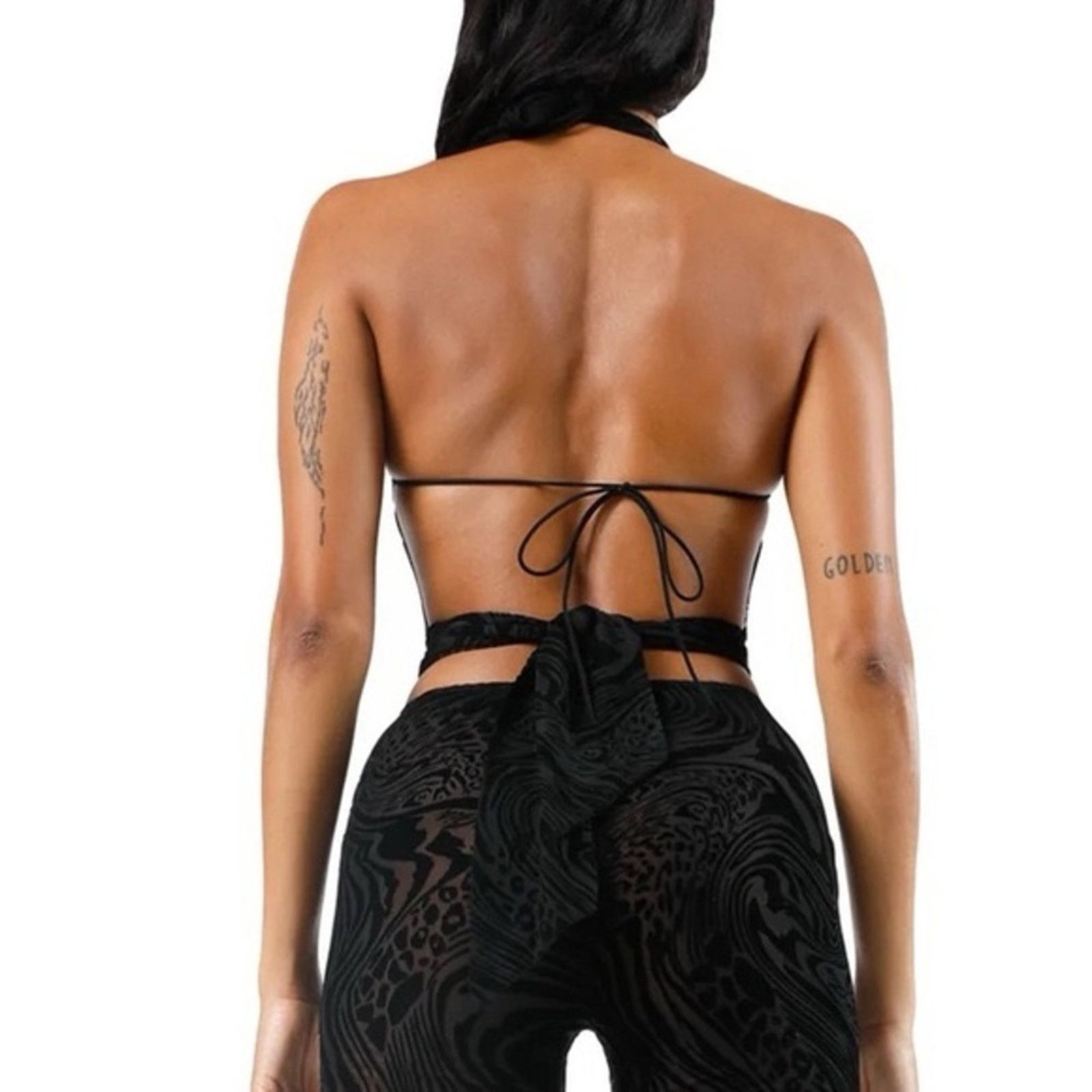 I.AM.GIA I AM GIA Phlox Strappy Lace Up Sexy Top / Burn Out Black XXS Size XXS / US 00 / IT 34 - 2 Thumbnail