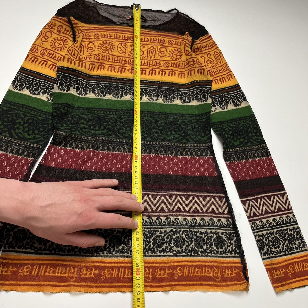 Jean Paul Gaultier Rare Jean Paul Gaultier SS1994 Tribal Mesh Long Sleeve Top Size S / US 4 / IT 40 - 17 Thumbnail
