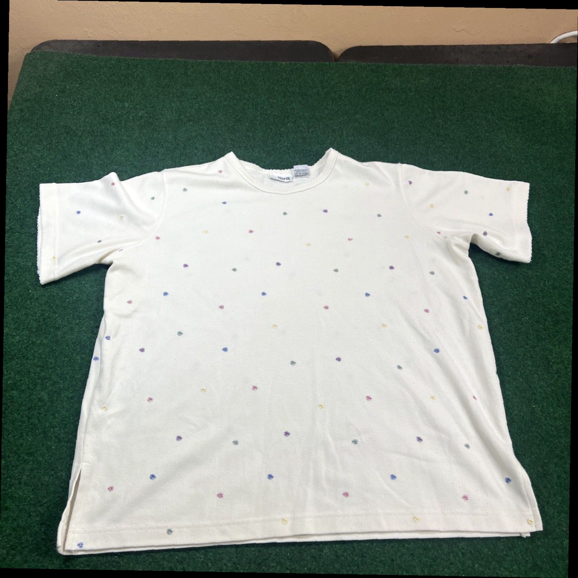 Vintage BonWorth Shirt Womens Petite Medium White Floral Short Sleeve Top Casual Ladies Size M / US 6-8 / IT 42-44 - 1 Thumbnail