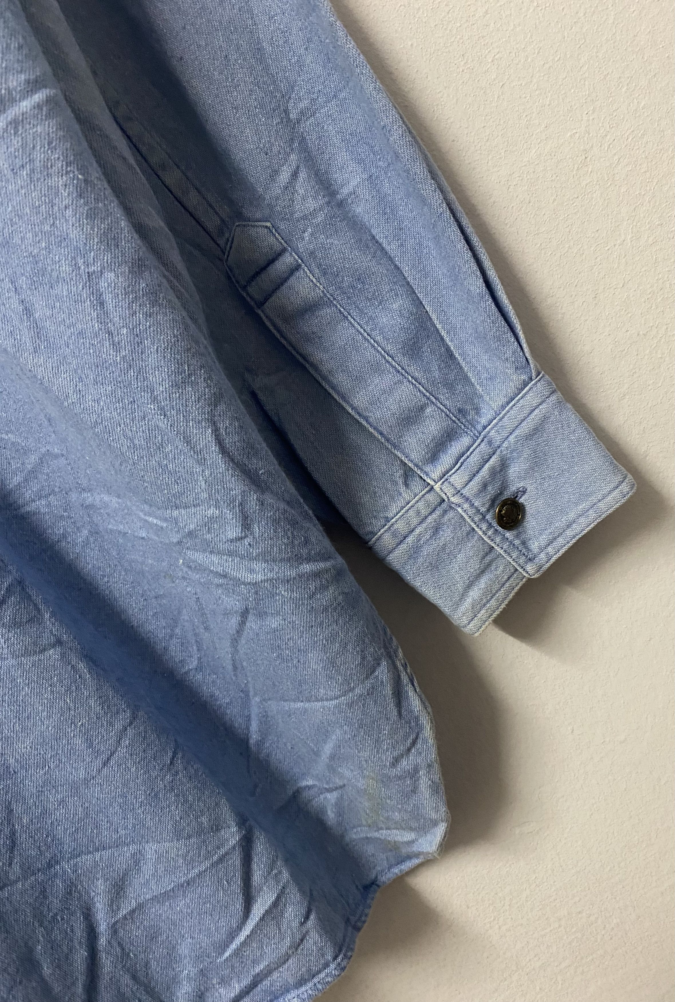 Melrose Vintage Men Melrose Pattern Embroidery Chambray Shirts Size US L / EU 52-54 / 3 - 7 Thumbnail
