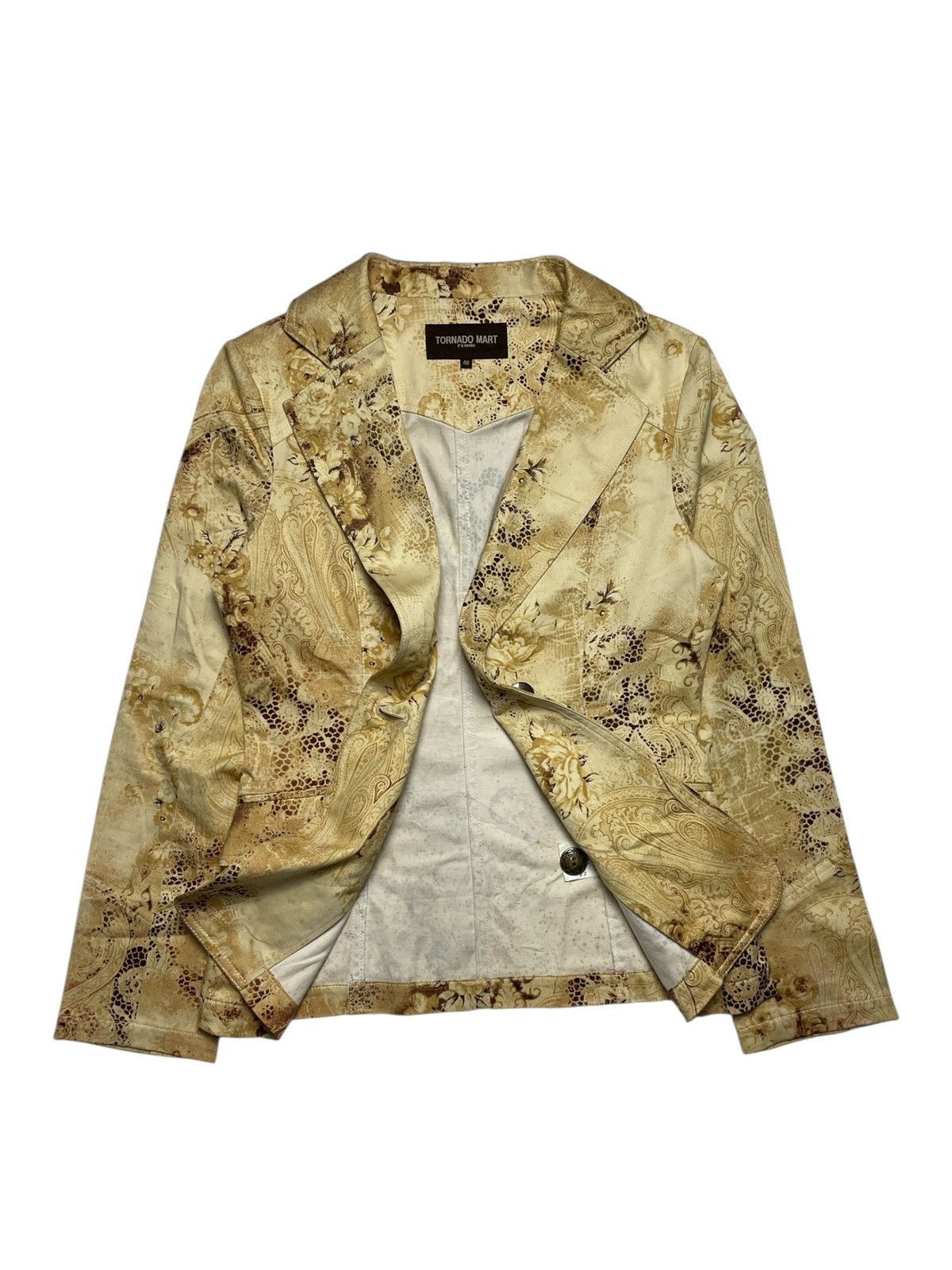 Tornado Mart 2000’s Tornado Mart - Golden Floral Pattern Blazer Size S / US 4 / IT 40 - 2 Thumbnail