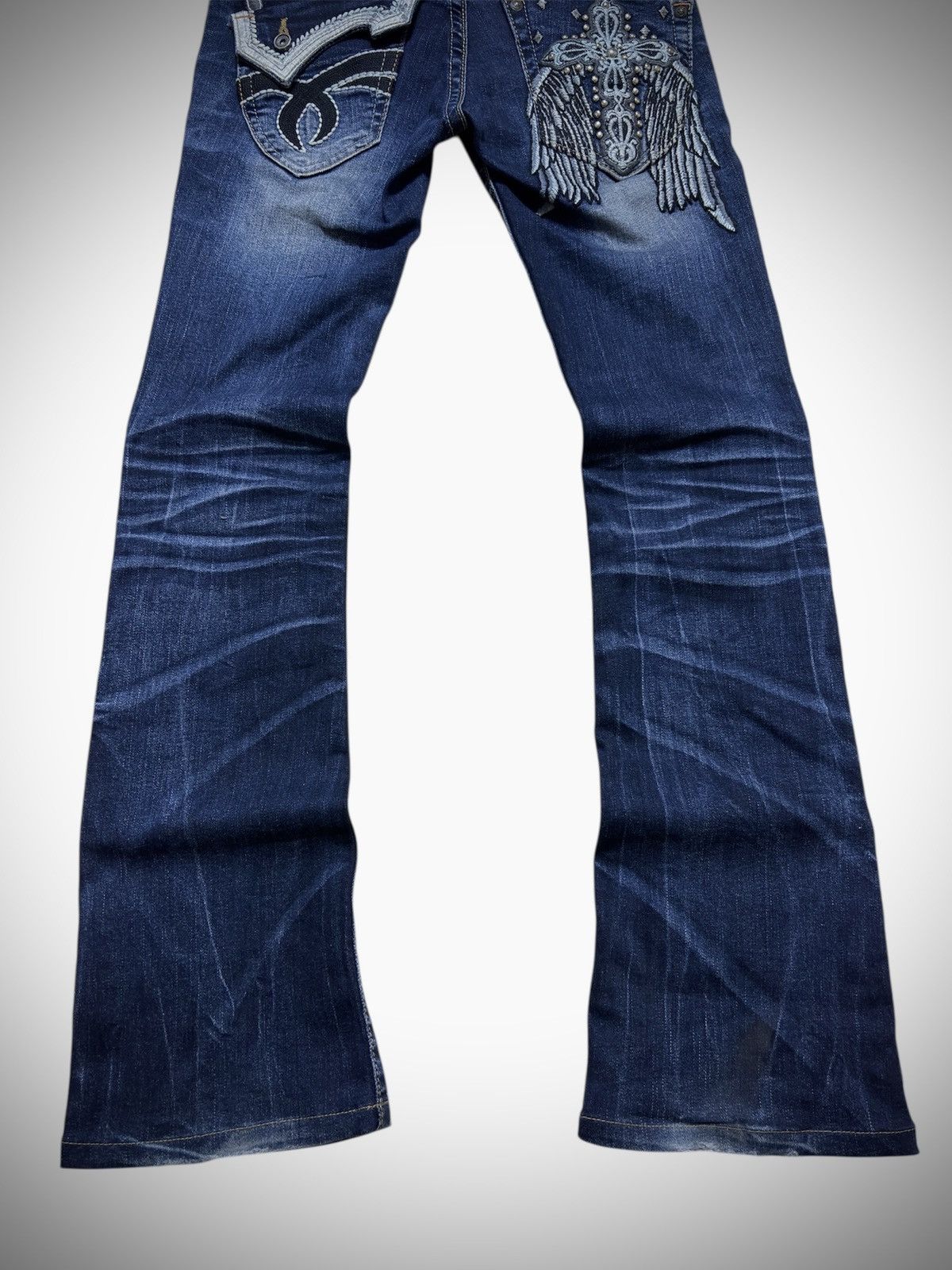 Japanese Brand 2000’s Red Pepper - Japanese Archive Embroidered Cross Jeans Size 26" / US 2 / IT 38 - 3 Thumbnail