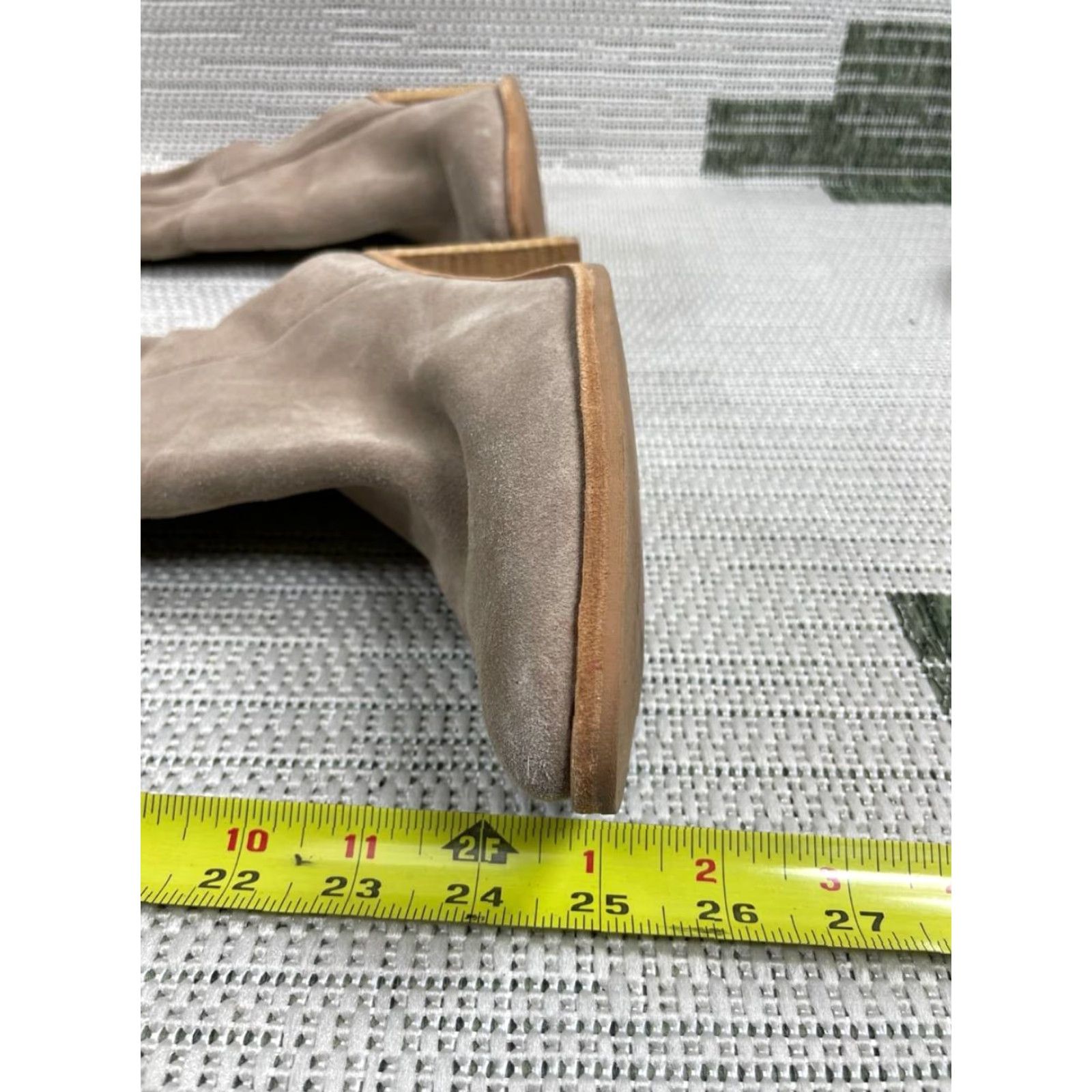 Jeffrey Campbell Jeffrey Campbell Decklan Boots Womens 8.5 Beige Suede Knee High Riding Zip Block Heel Leather Lining Size US 9 / IT 39 - 3 Thumbnail