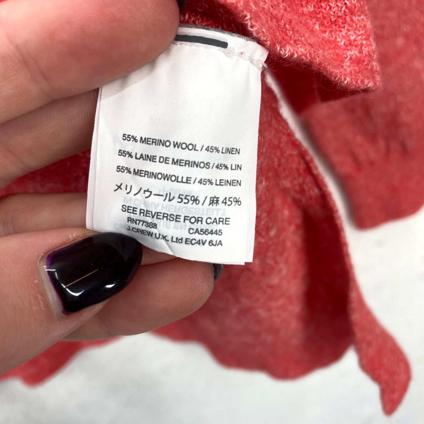 J.Crew J.Crew Merino Wool Linen Blend Sweater Women's XL Red V-Neck Side Split Preppy Pullover Shirt/Hoodie Size XL / US 12-14 / IT 48-50 - 5 Thumbnail