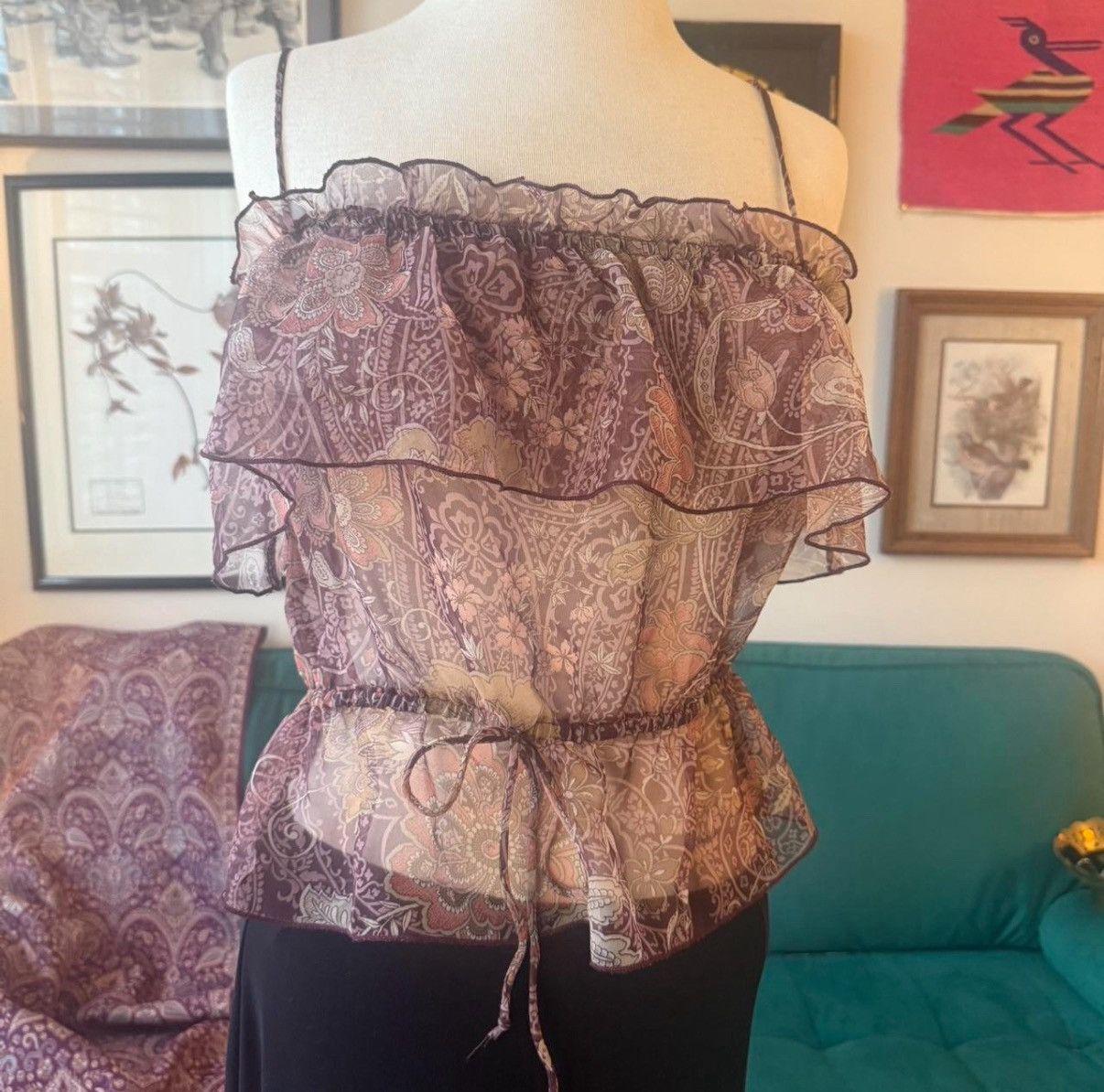 Other Baby Phat Sheer Paisley Top Size S / US 4 / IT 40 - 2 Thumbnail