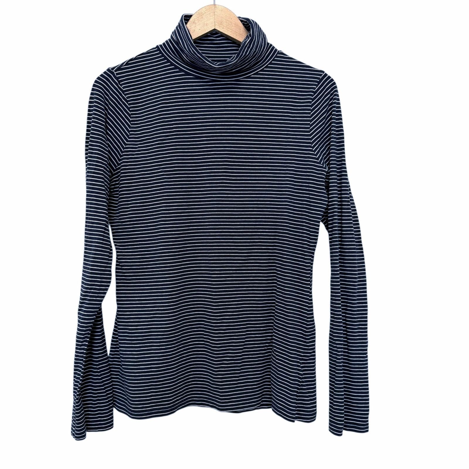 Other Garnet Hill Navy Blue White Striped Turtleneck Sz M Size M / US 6-8 / IT 42-44 - 1 Thumbnail