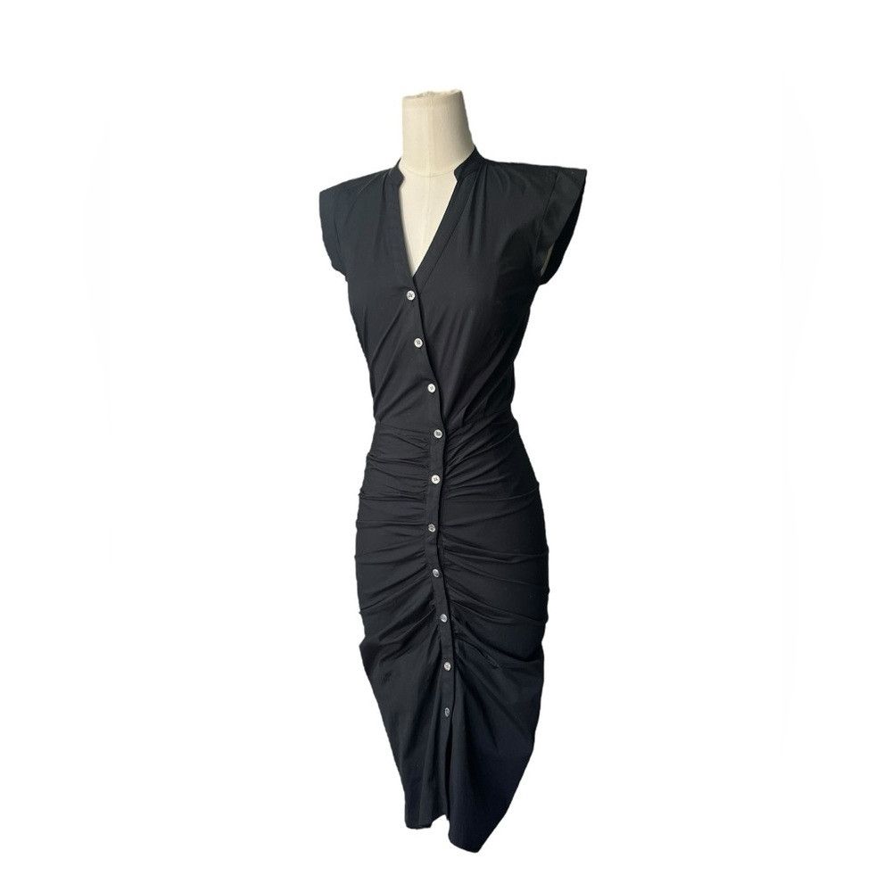 Veronica Beard VERONICA BEARD Bell Button Down Ruched Shirtdress Sz 00 Size XXS / US 00 / IT 34 - 7 Thumbnail