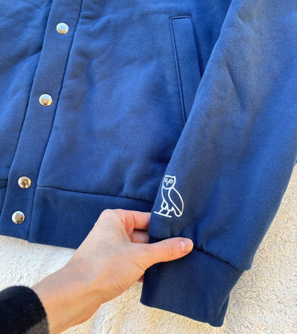 October's Very Own OVO x Oranges Blue Fleece Varsity Jacket Size US L / EU 52-54 / 3 - 3 Thumbnail