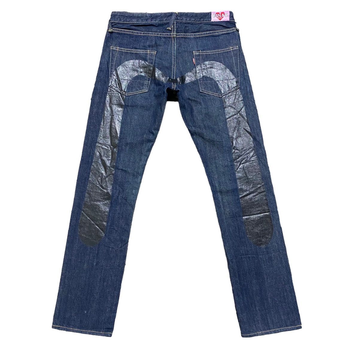 image of Evisu Donna Denim Selvedge Painter Jeans in Blue, Women's (Size 26)
