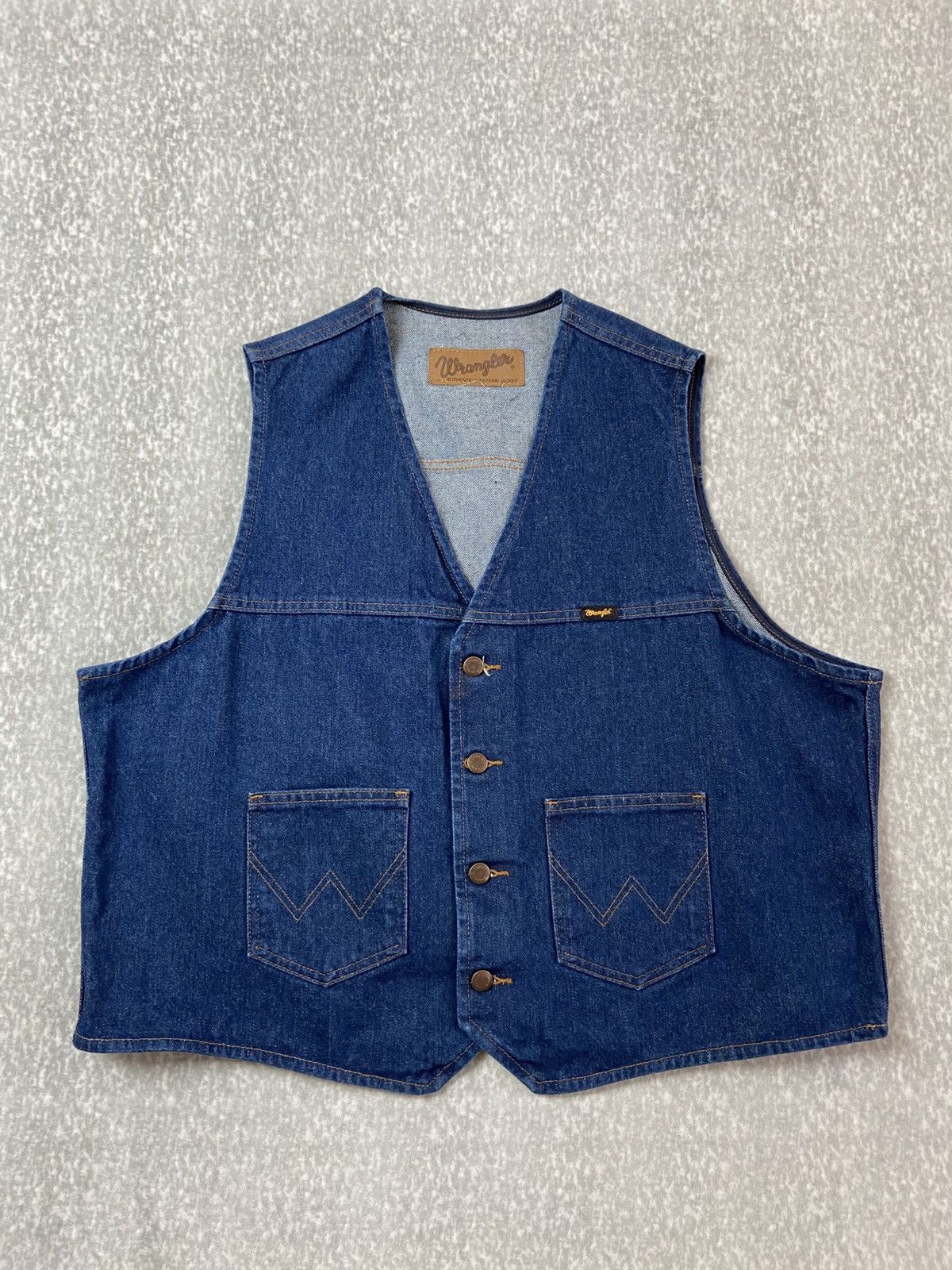 Vintage Wrangler Western Denim Vest in Blue, Men's (Size Xl)