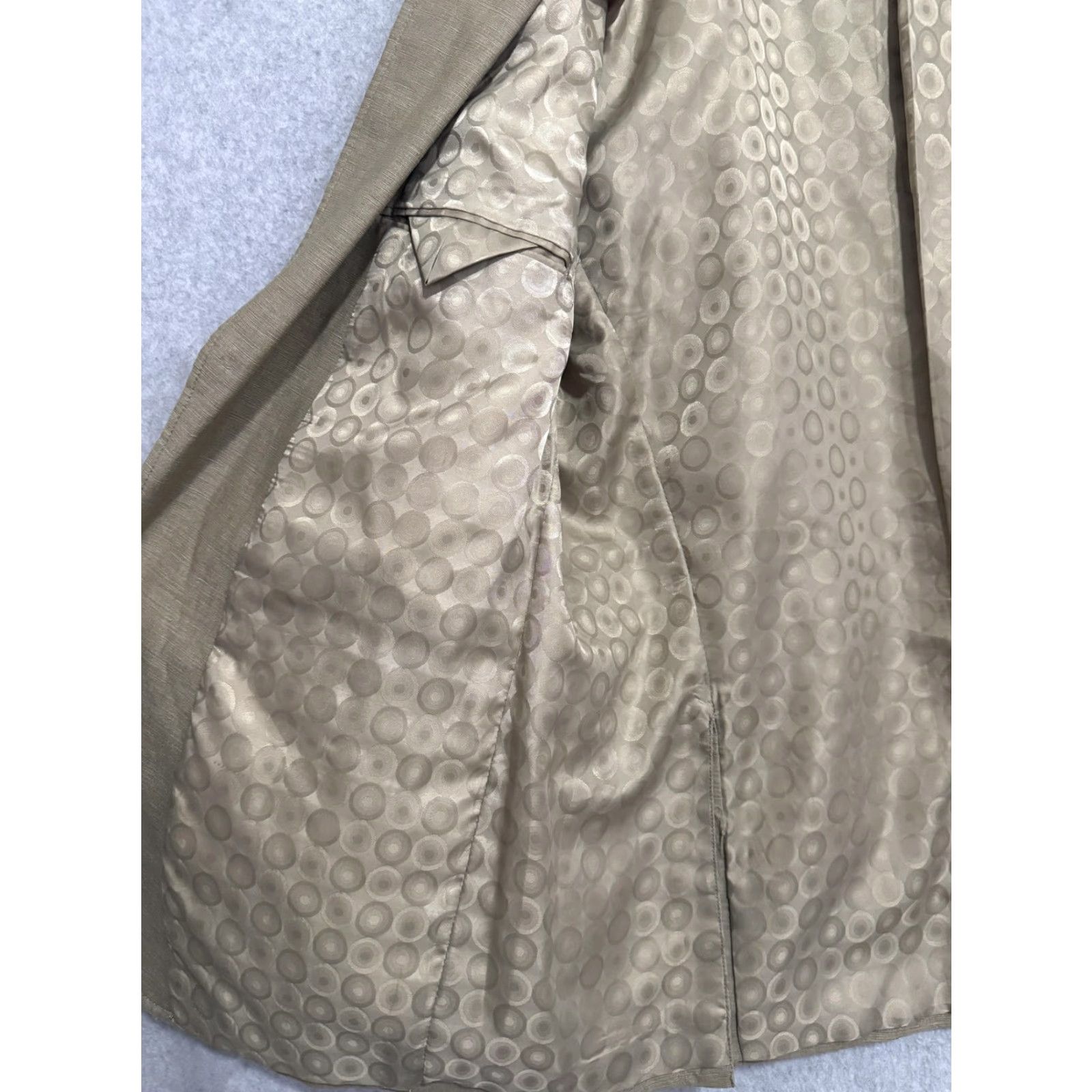 Vintage Blue Blazer Sport Coat Mens L Beige Linen Cotton Stretch Jacket Casual Summer Size 42R - 7 Thumbnail