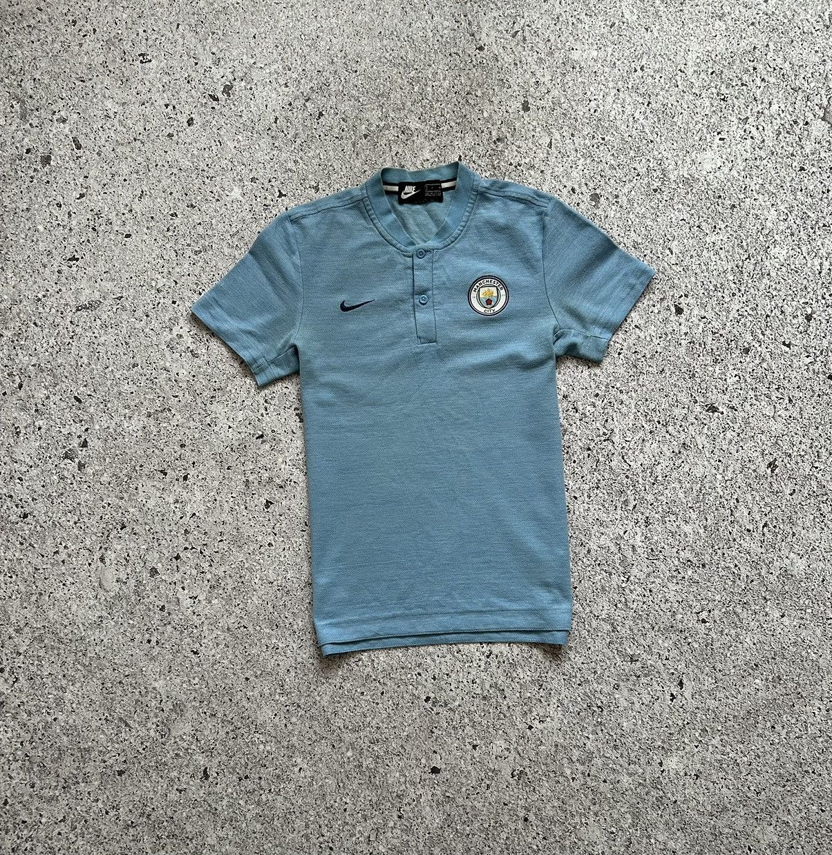 Nike × Vintage Nike Manchester City Polo T-Shirt Football Soccer Jersey Size US S / EU 44-46 / 1 - 2 Thumbnail