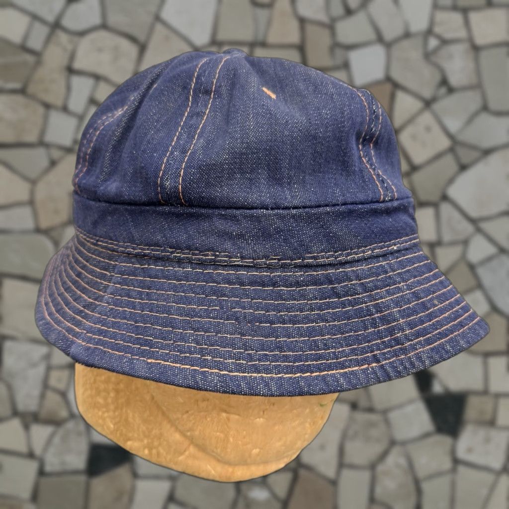 Denime VINTAGE HaT Denim Bucket Hat Daisy Mae 40s 50s Selvage Denim Bookie Large Hat Mens Size ONE SIZE - 1 Thumbnail