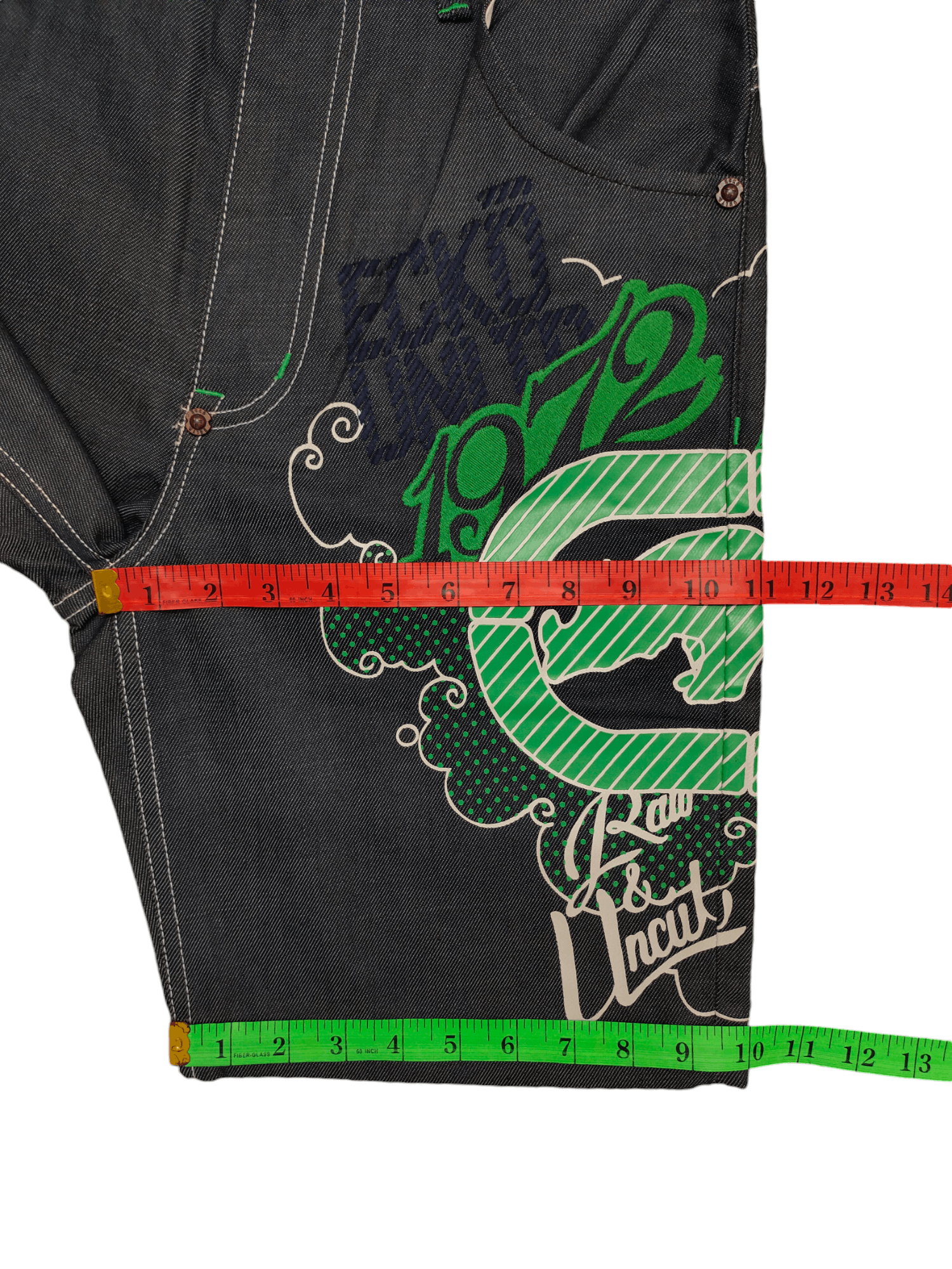 Ecko Unltd. Vintage Y2k Ecko Rhino Logo Graffiti Print Baggy Denim Jeans Size US 29 - 7 Thumbnail