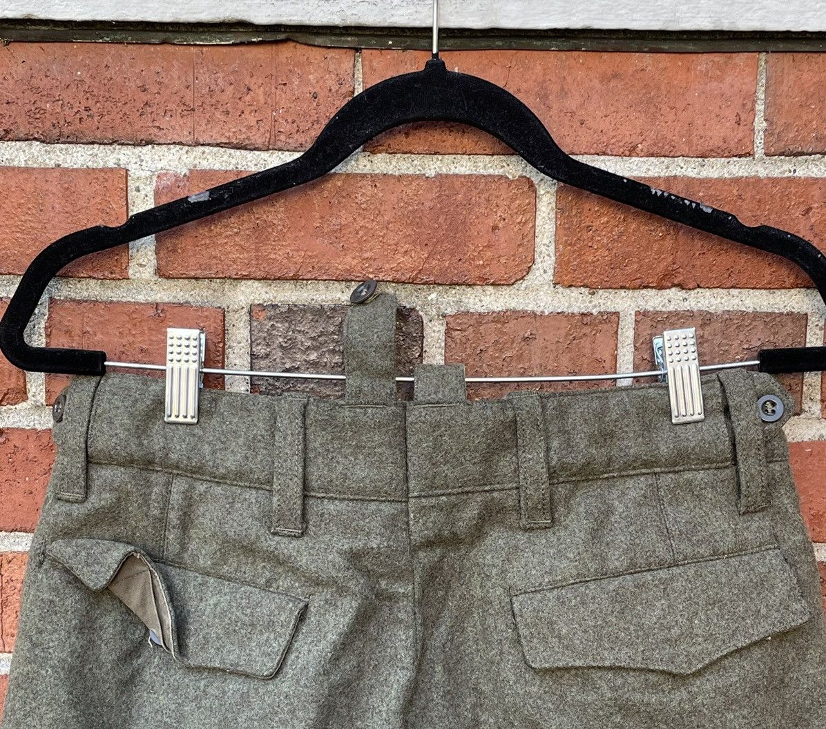 Vintage 50s/60s G. D. Bucking-Alsfeld Green Wool Military Pants Size US 30 / EU 46 - 10 Thumbnail