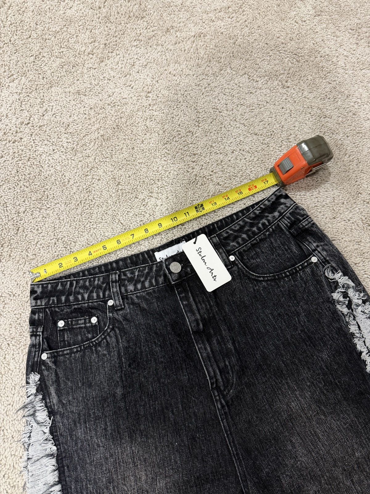 Other Black Wash Heavily Distressed Baggy Jeans Stolen Arts Size US 34 / EU 50 - 3 Thumbnail