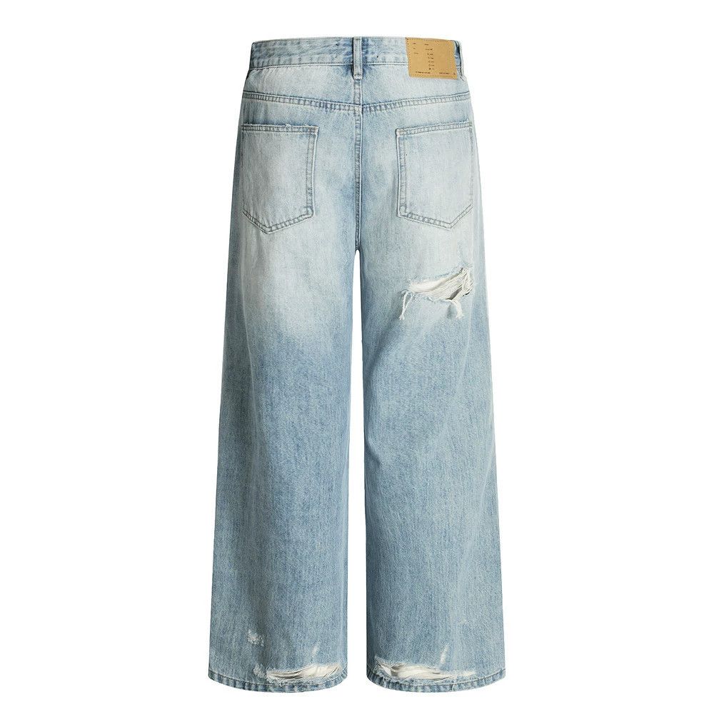 Vintage Men's retro punk street ripped washed gradient jeans Size US 32 / EU 48 - 2 Thumbnail