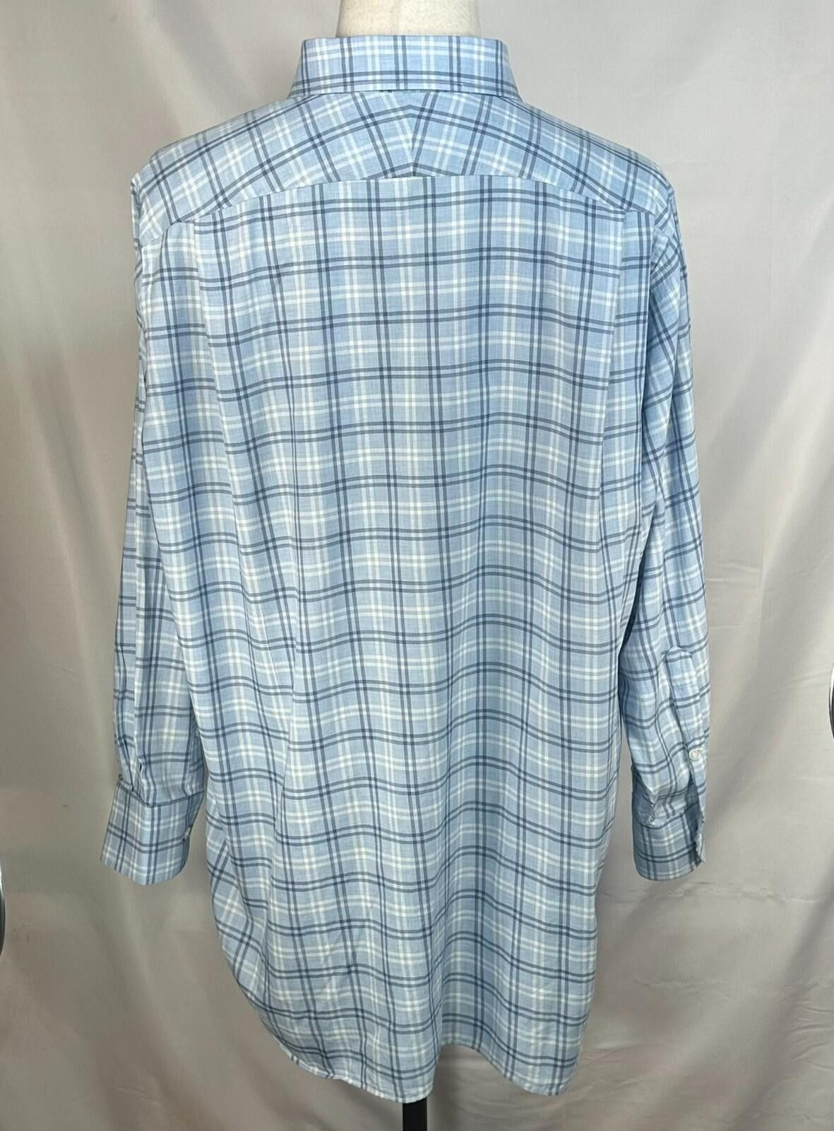 Oxxford Clothes Oxxford Clothes Check Tailored Oxford Button Up Blue Mens XL Size US XL / EU 56 / 4 - 2 Thumbnail