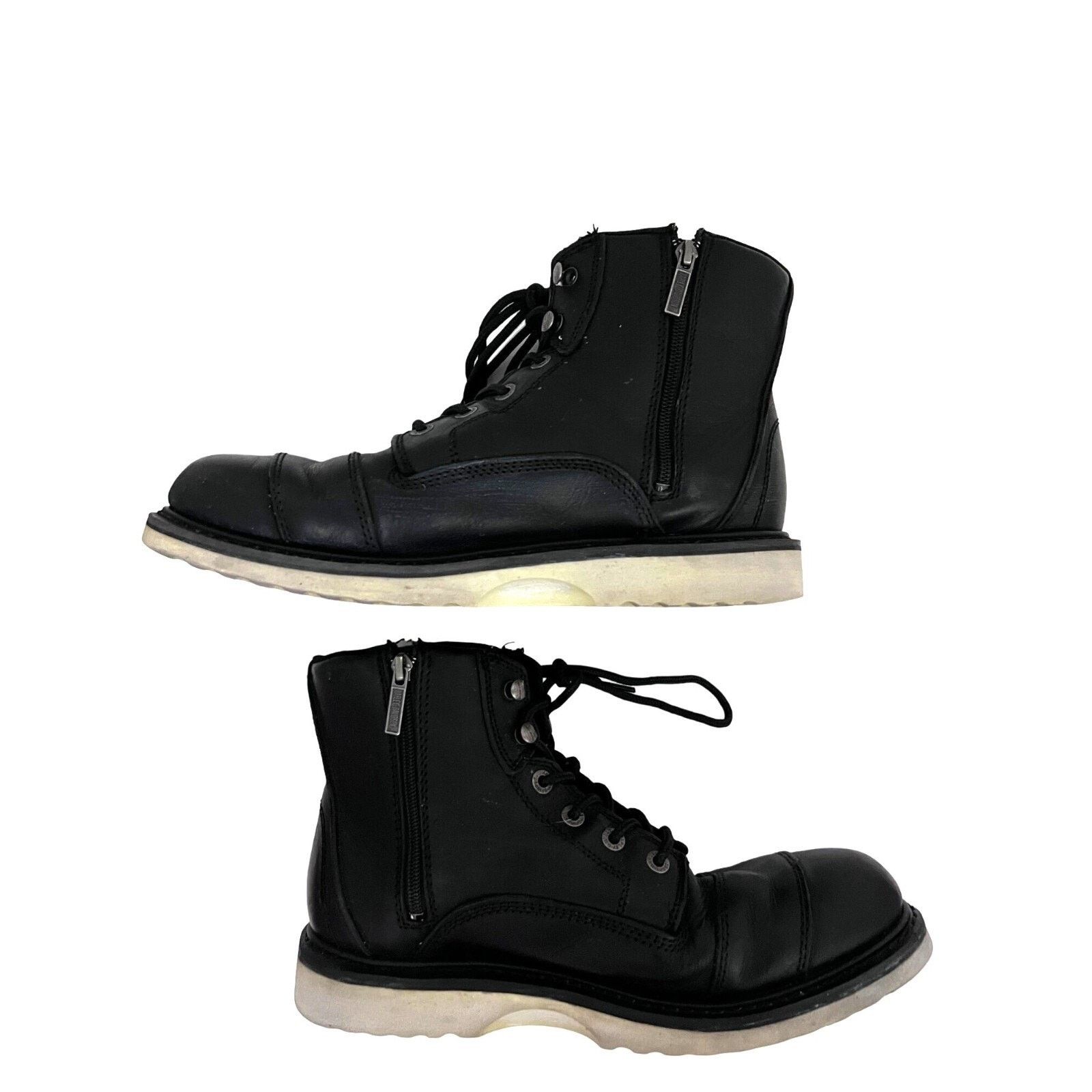 Harley Davidson Harley Davidson Black Leather Zip Up Ankle Boots US 11.5M Size US 11 / EU 44 - 12 Thumbnail