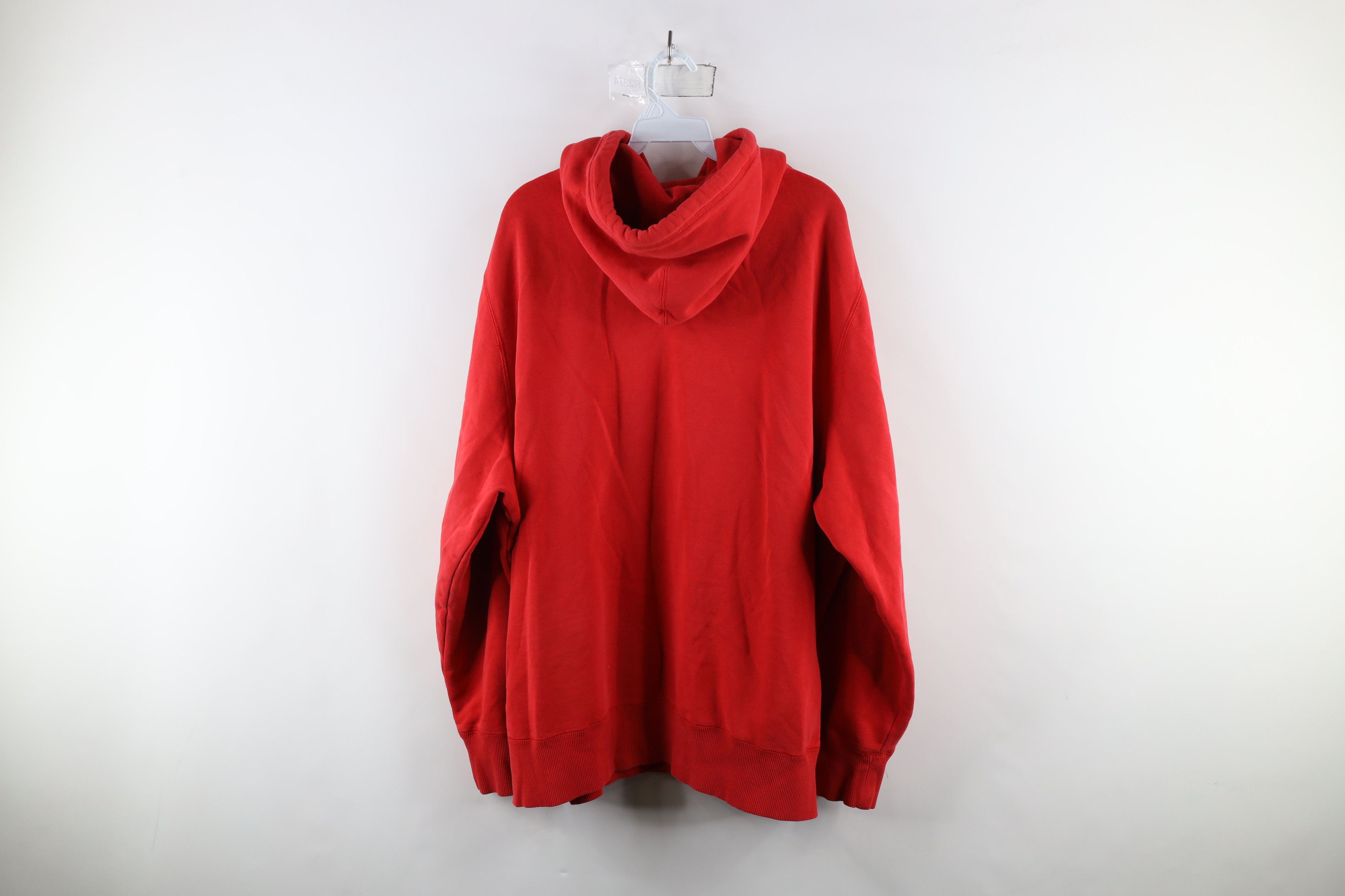 Nike × Vintage Vintage Nike Travis Scott Mini Swoosh Hoodie Sweatshirt Red Size US XXL / EU 58 / 5 - 9 Thumbnail