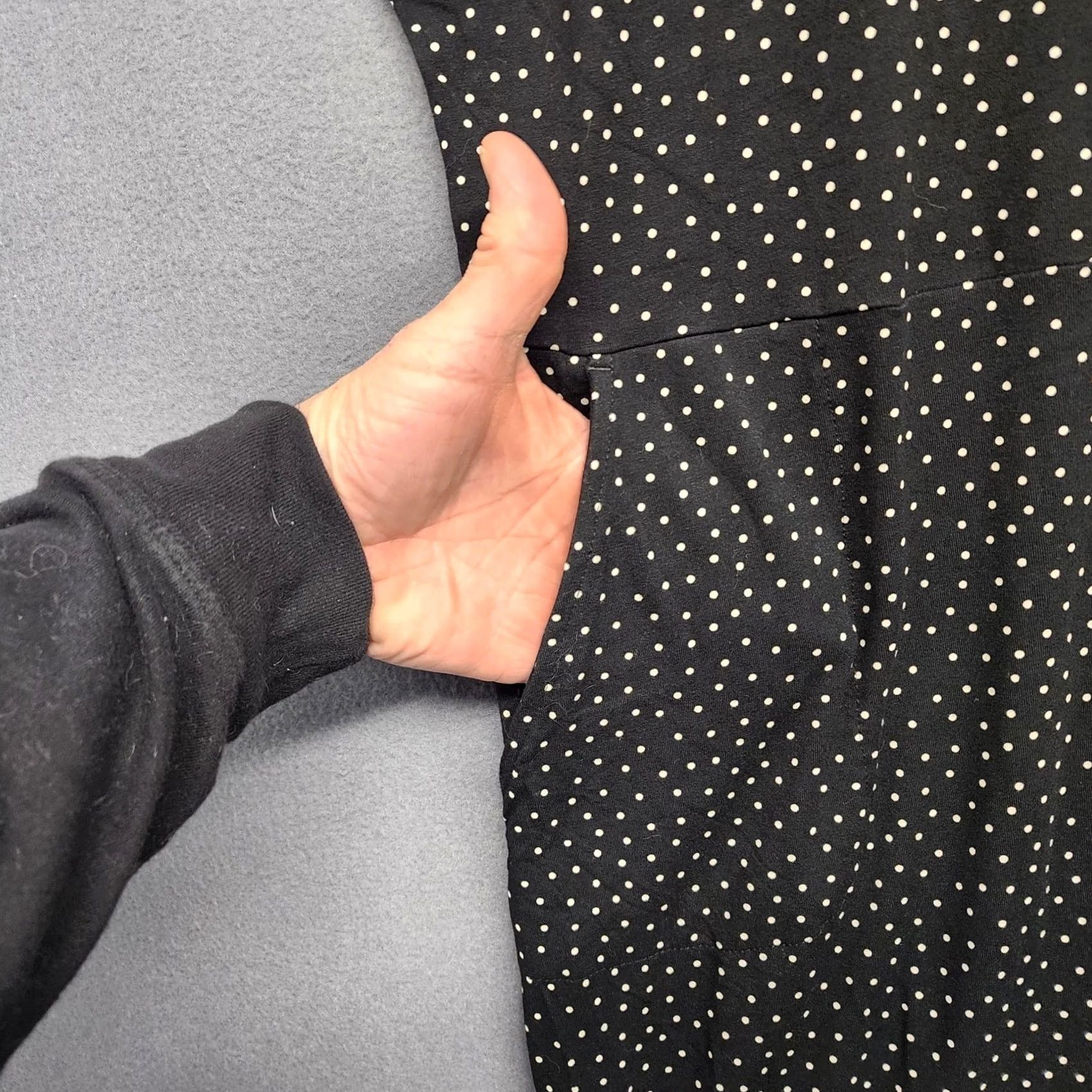 J. Jill VINTAGE J. Jill Wearever Collection Dress 2XL Black Polka Dot Shift Short Sleeve Pockets Midi Women Mens? Size XXL / US 16-18 / IT 52-54 - 4 Thumbnail