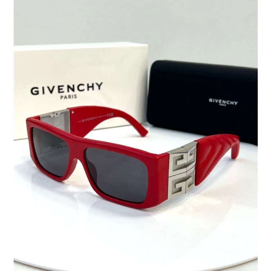 image of New Givenchy Gv40034I Red Leather Sunglasses $900, Men's