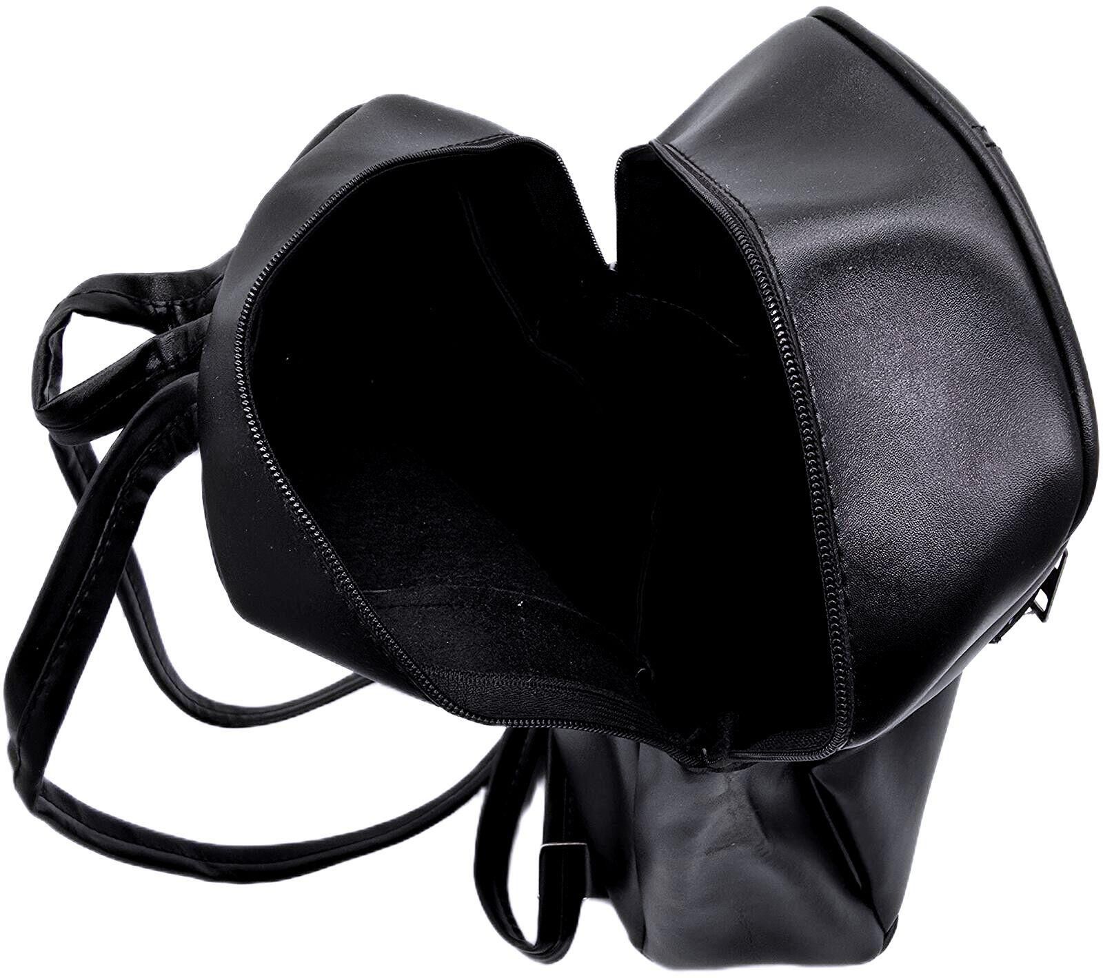 Genetic Manipulation Shinichiro Kuriya Black Faux Leather Backpack with Front Zipper Pocket and Key Size ONE SIZE - 8 Thumbnail