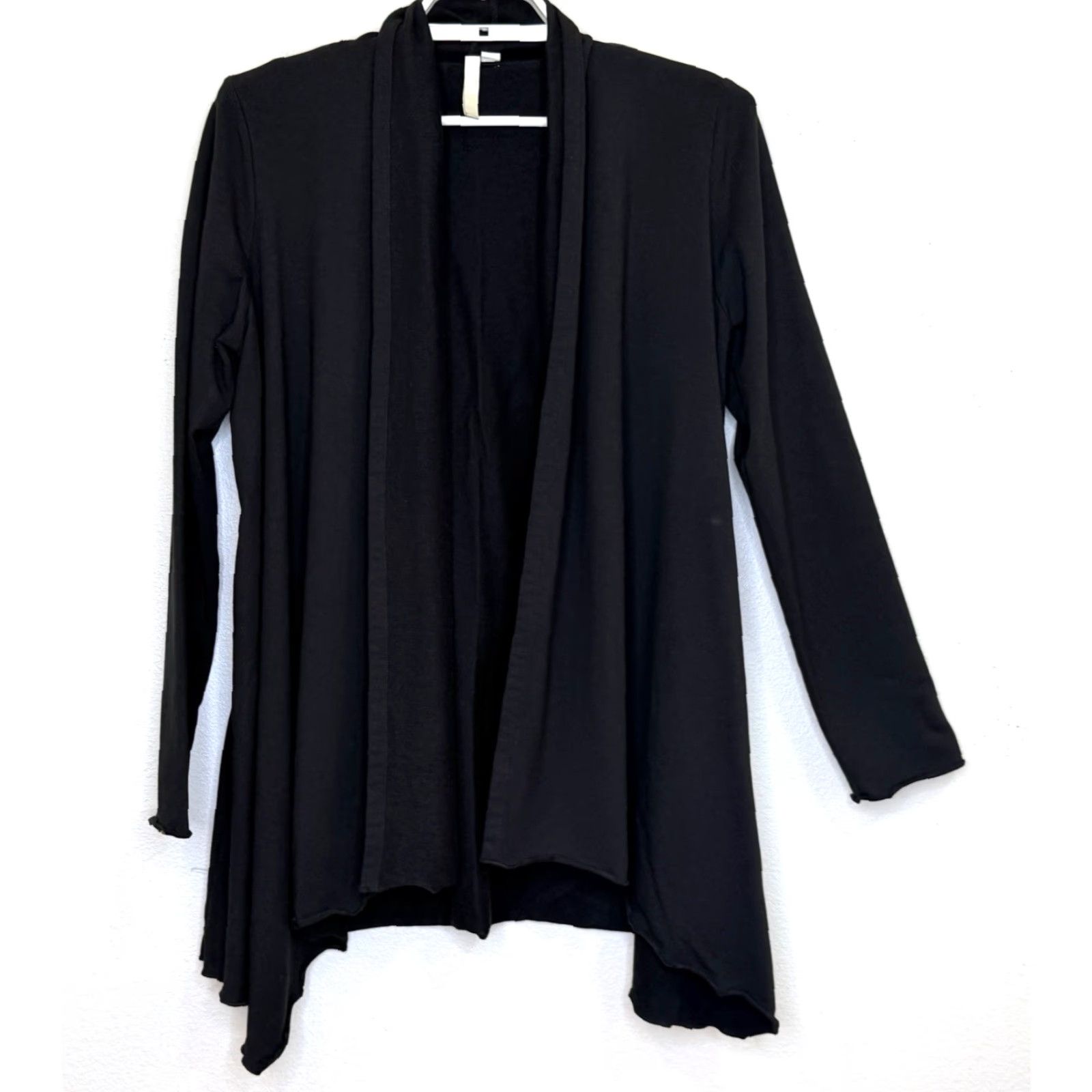J. Jill J.Jill Pure Jill Cardigan Top Women's Medium Black Open Front Long Sleeve Cotton Blend Tunic Cardigan Size M / US 6-8 / IT 42-44 - 2 Thumbnail