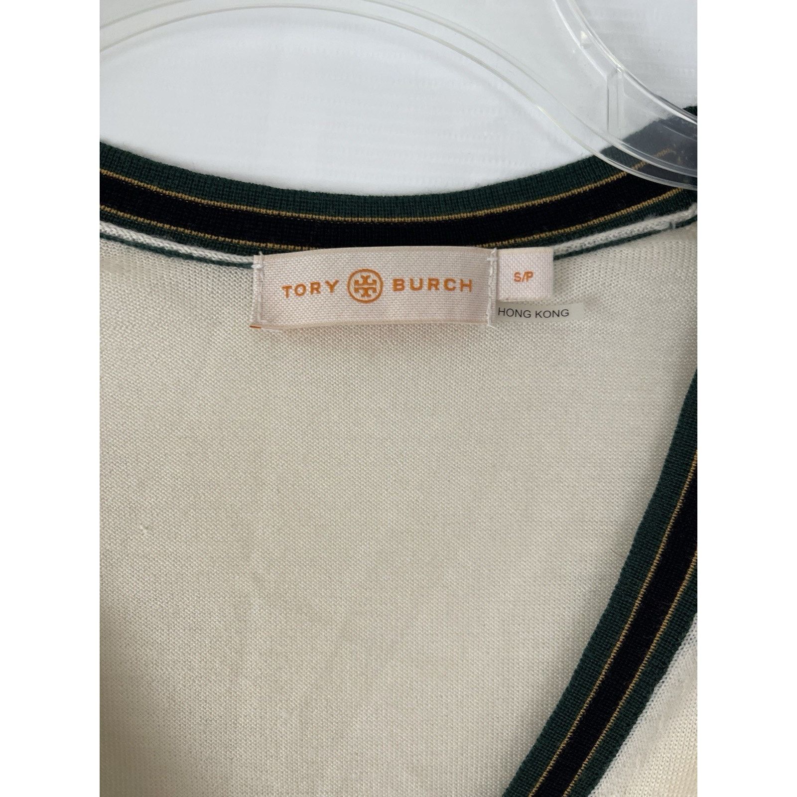 Tory Burch Tory Burch Madeline Merino Wool V-Neck Ivory Cardigan S Size S / US 4 / IT 40 - 4 Thumbnail