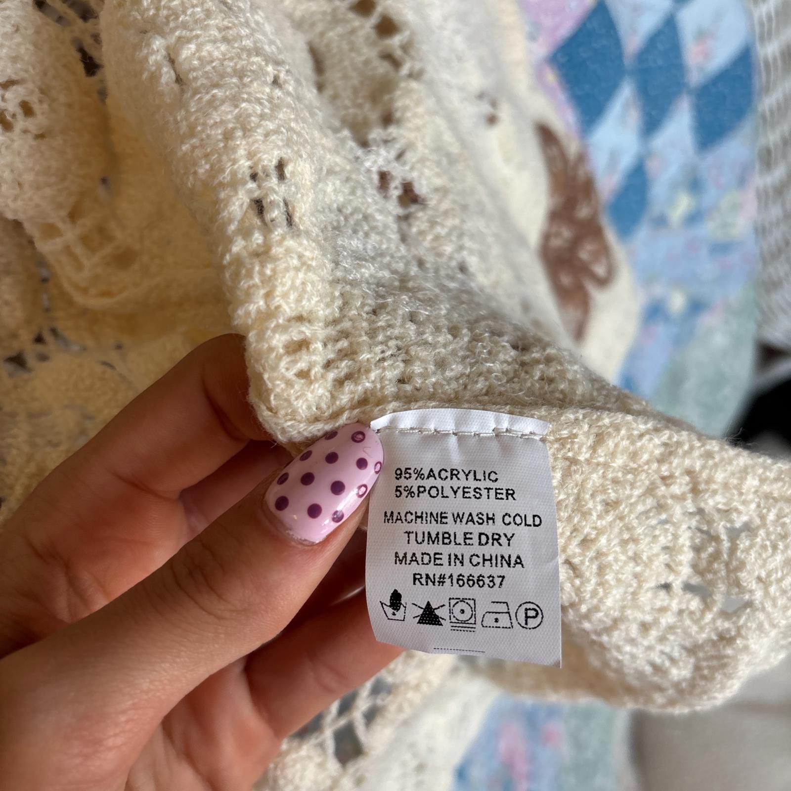 Other vintage cozy floral crochet cardigan Size L / US 10 / IT 46 - 3 Thumbnail