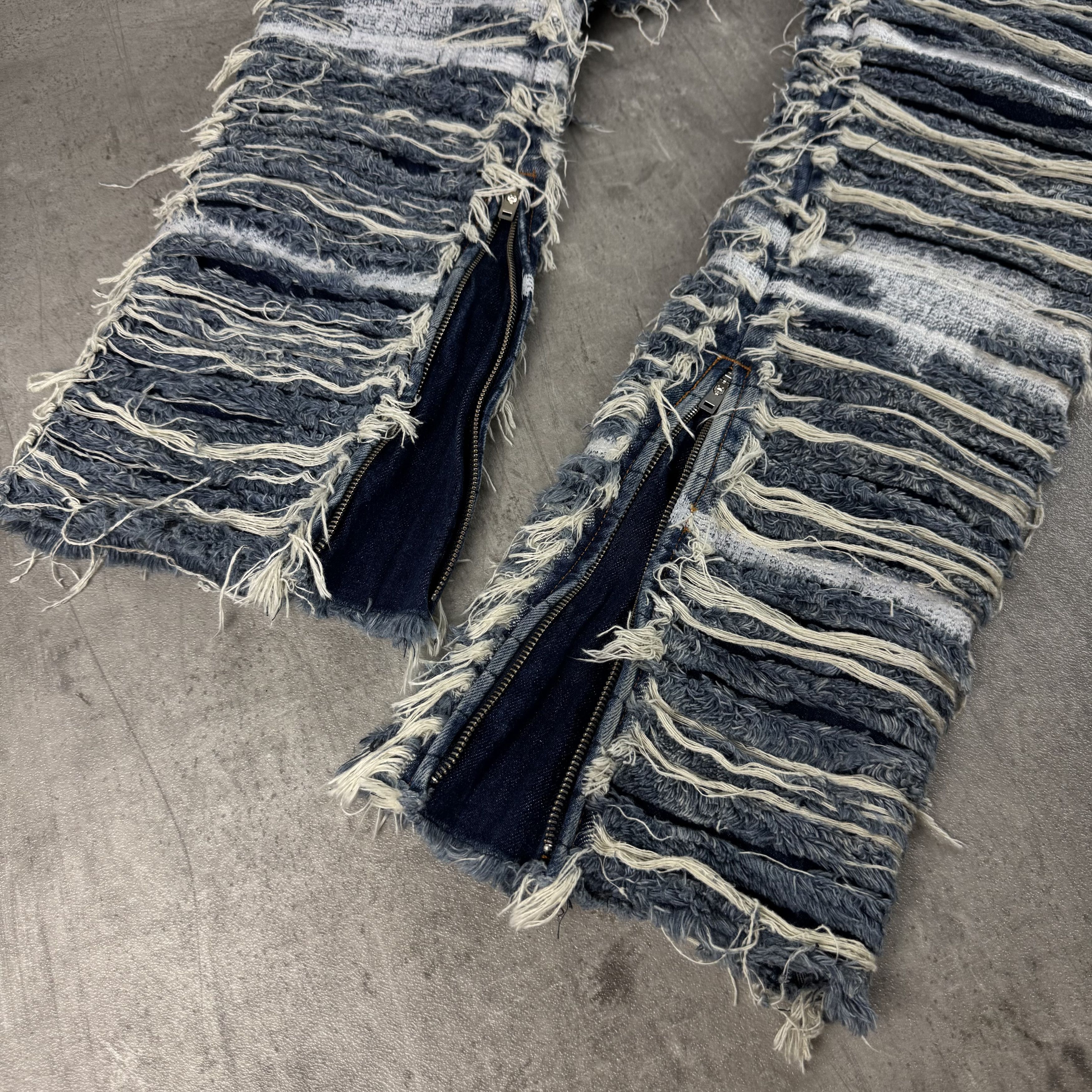 1017 ALYX 9SM × Blackmeans 1017 ALYX 9SM BLACKMEANS Shredded Denim Distressed Jeans Size US 34 / EU 50 - 18 Thumbnail