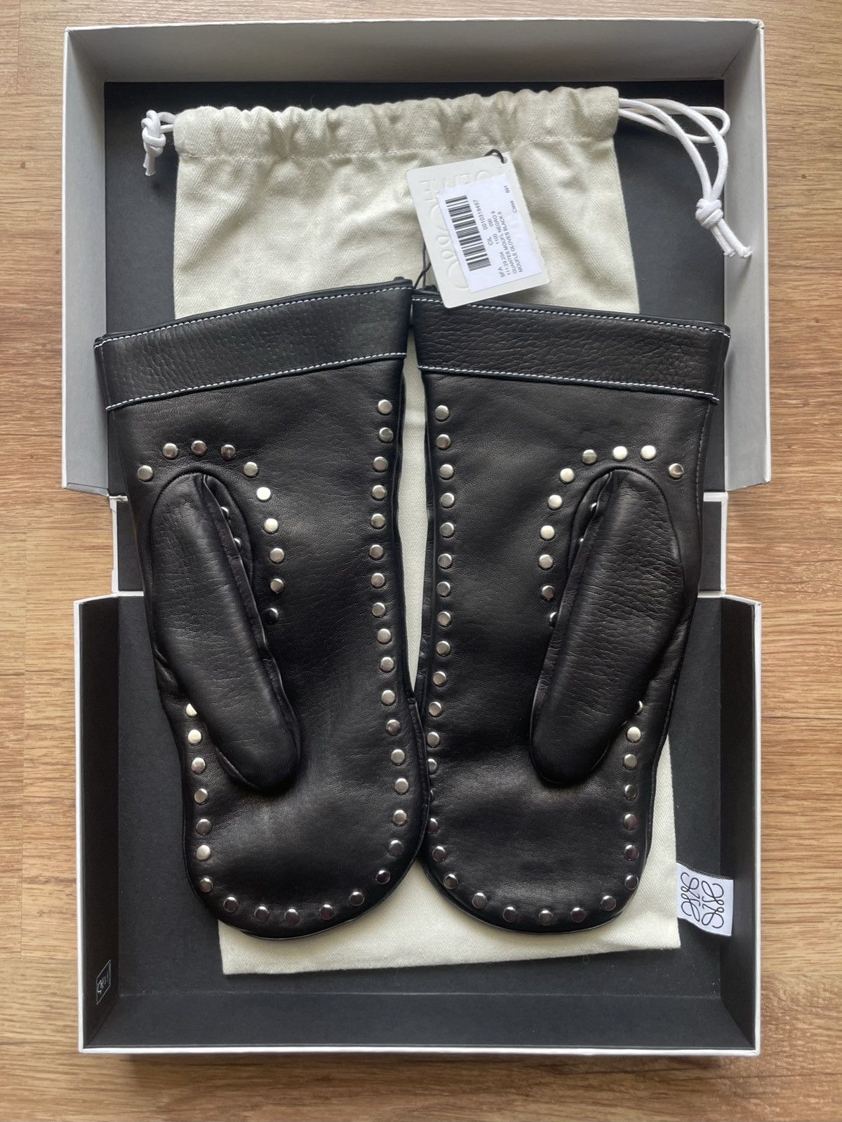Loewe Loewe Leather Moufle Gloves Size ONE SIZE - 2 Thumbnail