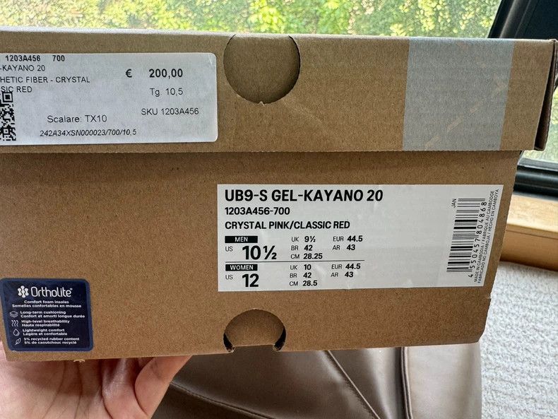 Kiko Kostadinov Kiko Kostadinov Asics Gel-Kayano20 “Classic Red”UB9-S Asics Size US 11.5 / EU 44-45 - 8 Thumbnail