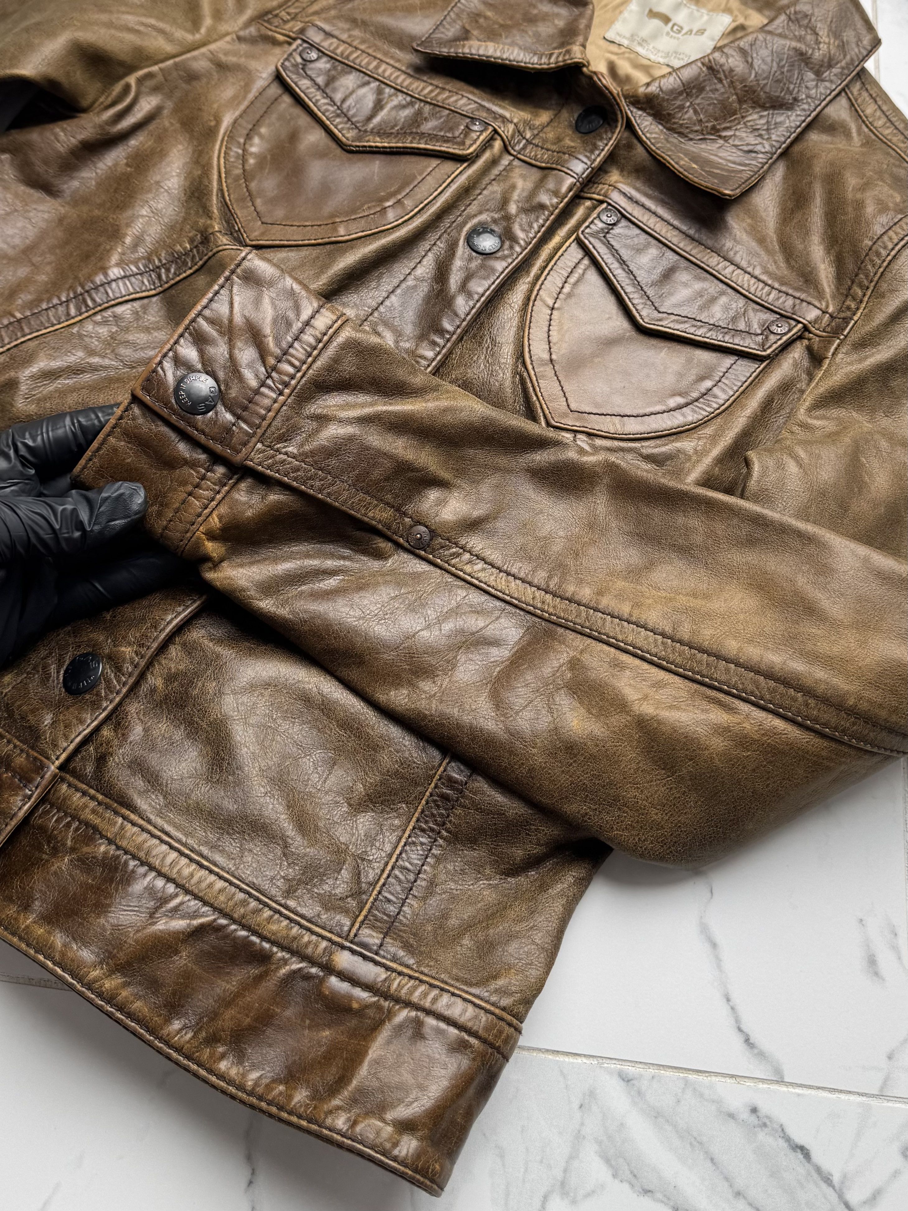 Vintage Y2K Brown Leather Jacket Womens Fitted Button Up Biker Style Size S / US 4 / IT 40 - 7 Thumbnail
