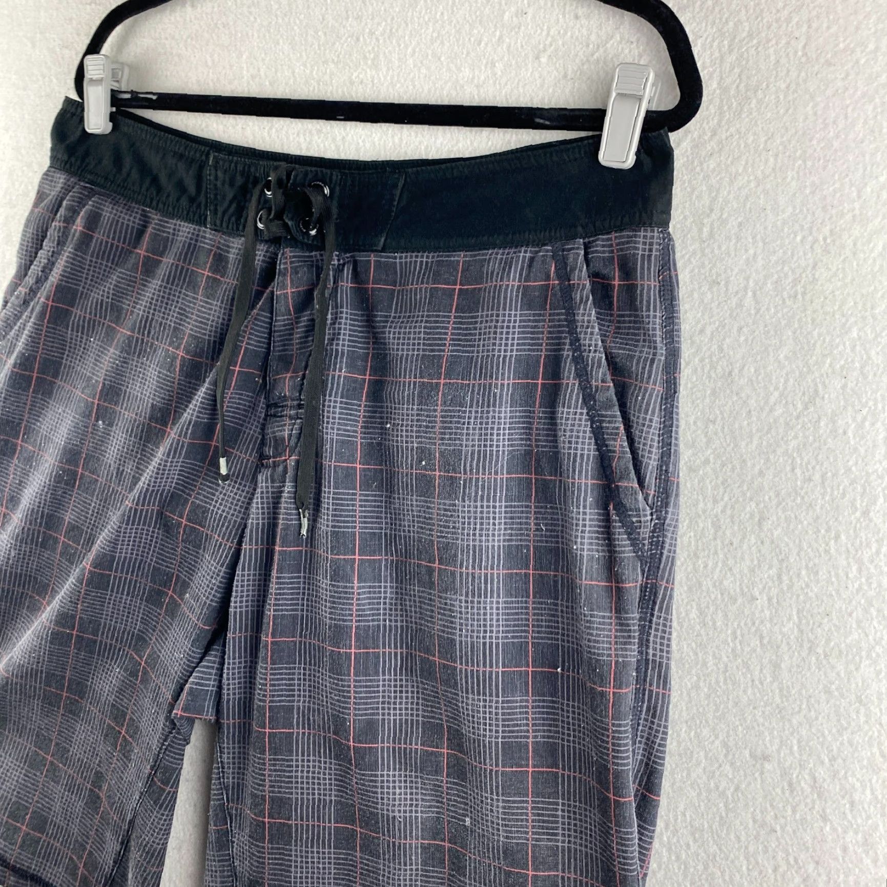 Prana Prana Boardshorts Mens 36 Black Plaid Drawstring Pockets Surf Beach Board Shorts Size US 36 / EU 52 - 6 Thumbnail